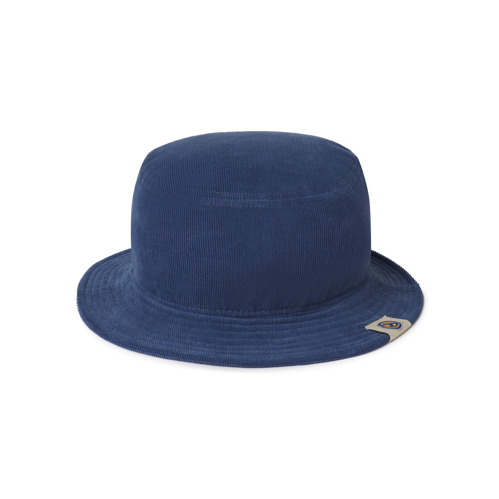 Blue bucket hat on a white background