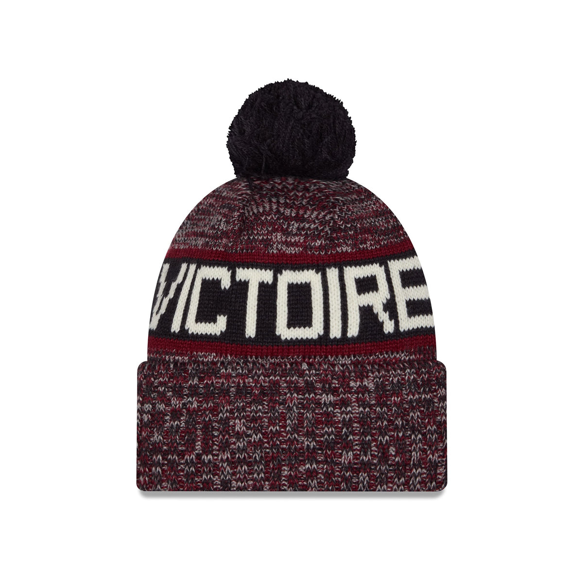 Adult Montreal Victoire New Era Knit Tri Color Pom Beanie Back View
