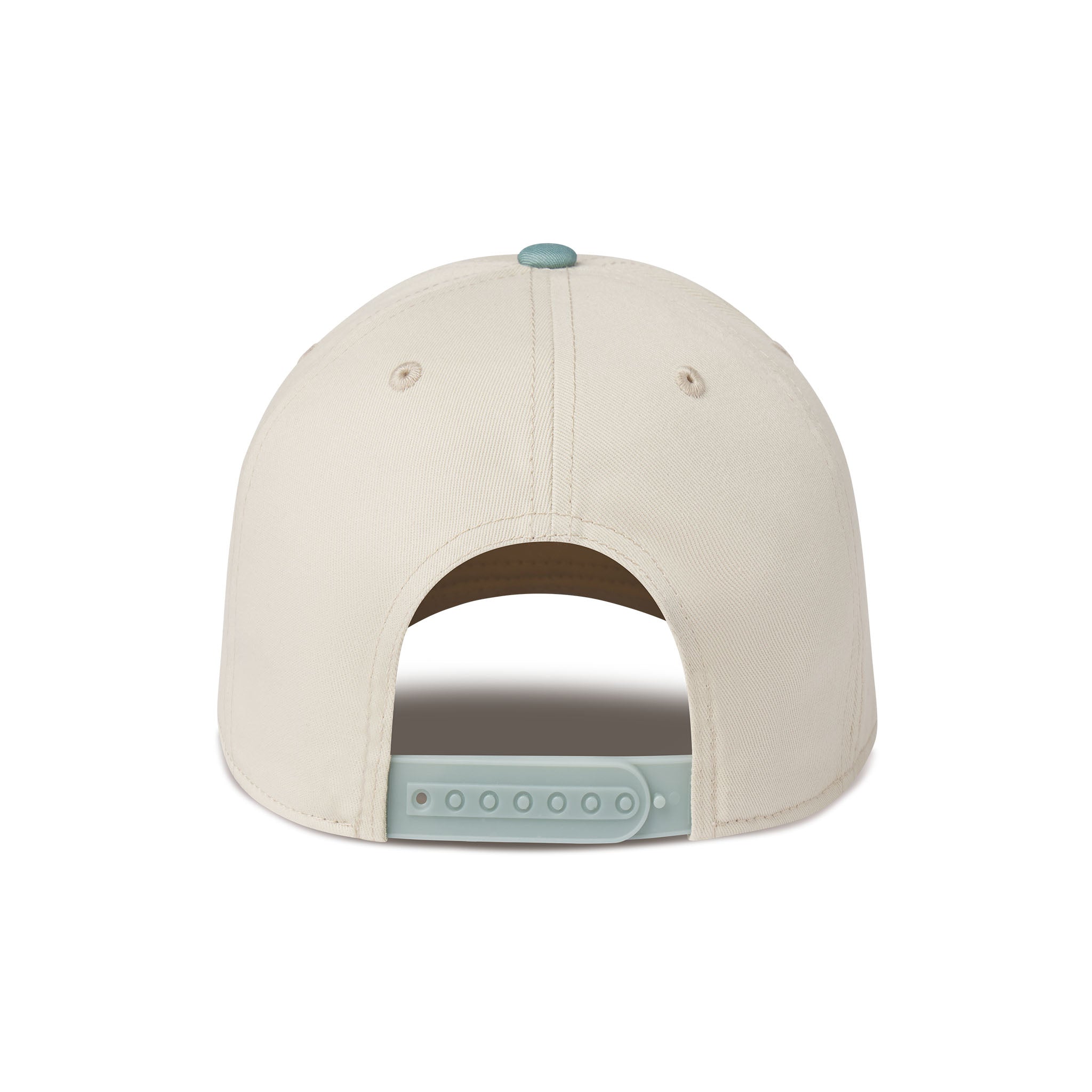 Beige cap with a reflective patch on a white background