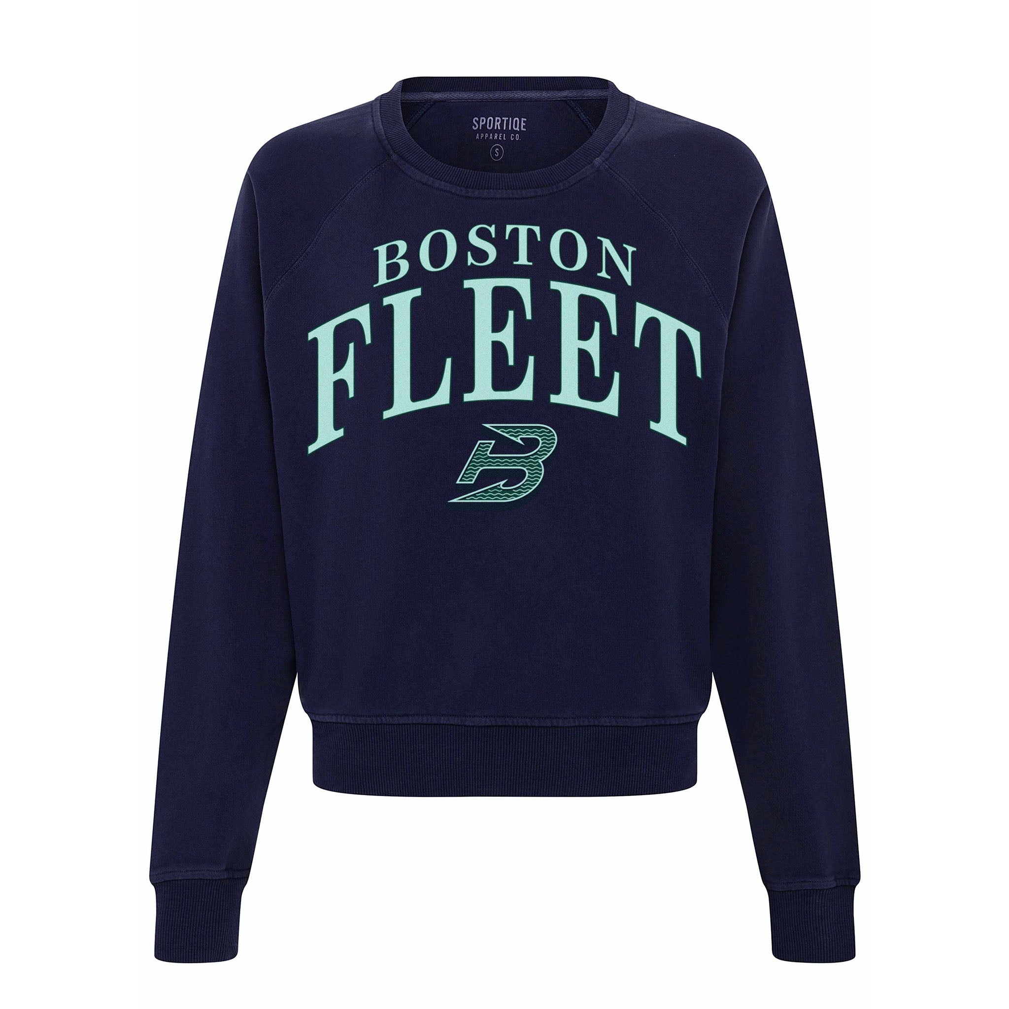 A navy hoodie with text on a white background