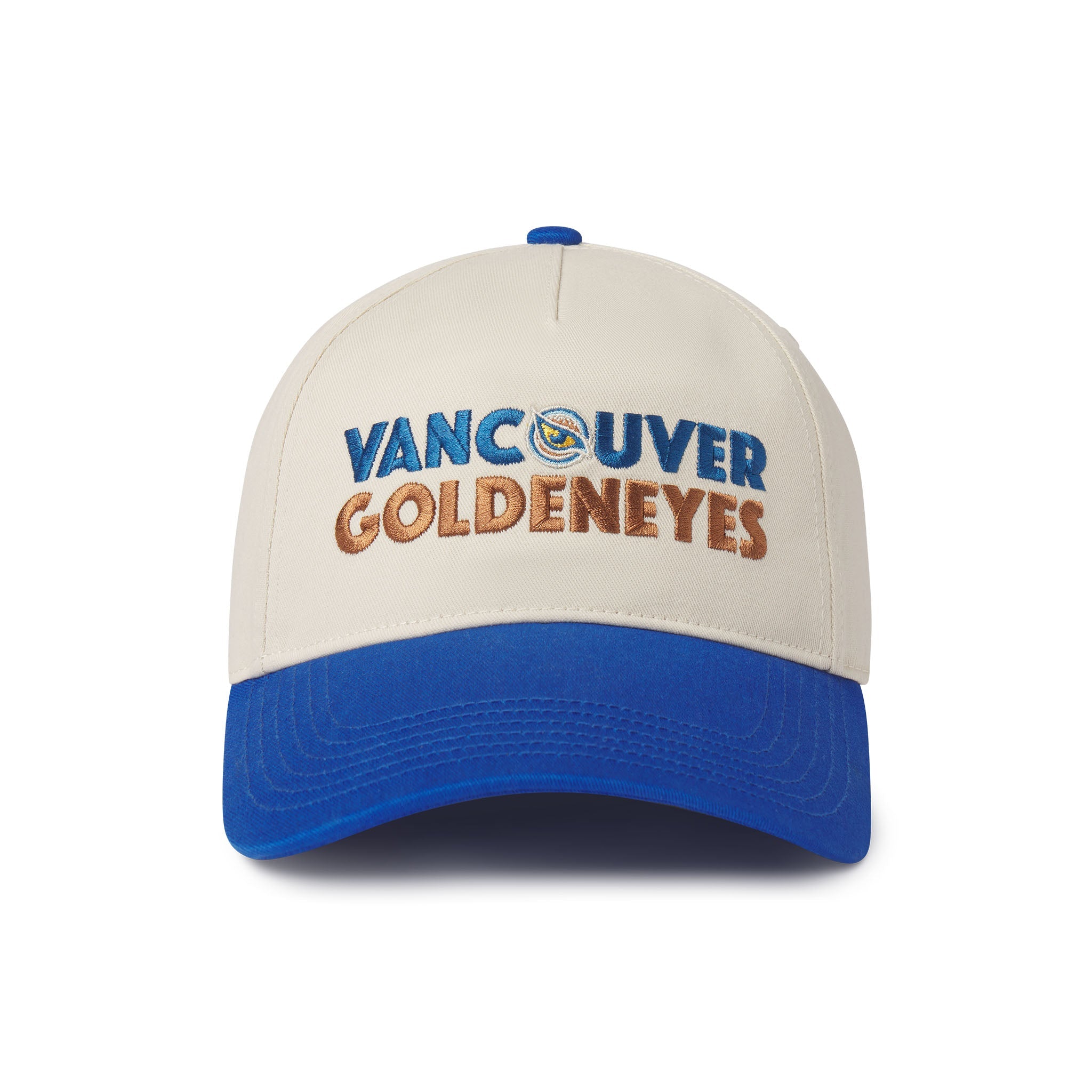 Cap with 'Vancouver Goldeneyes' text on a white background