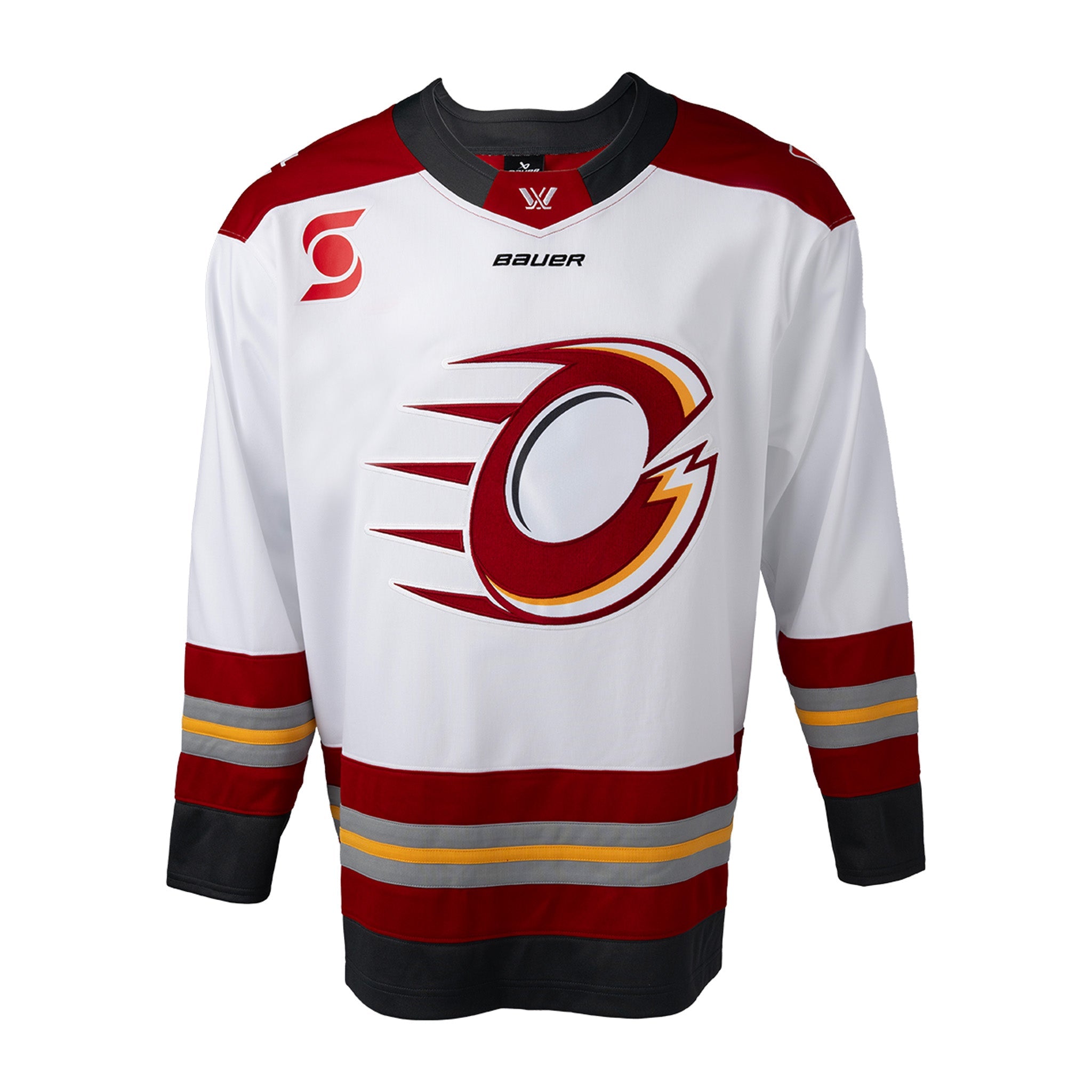 Adult Ottawa Charge Bauer Replica Away Jersey in white front