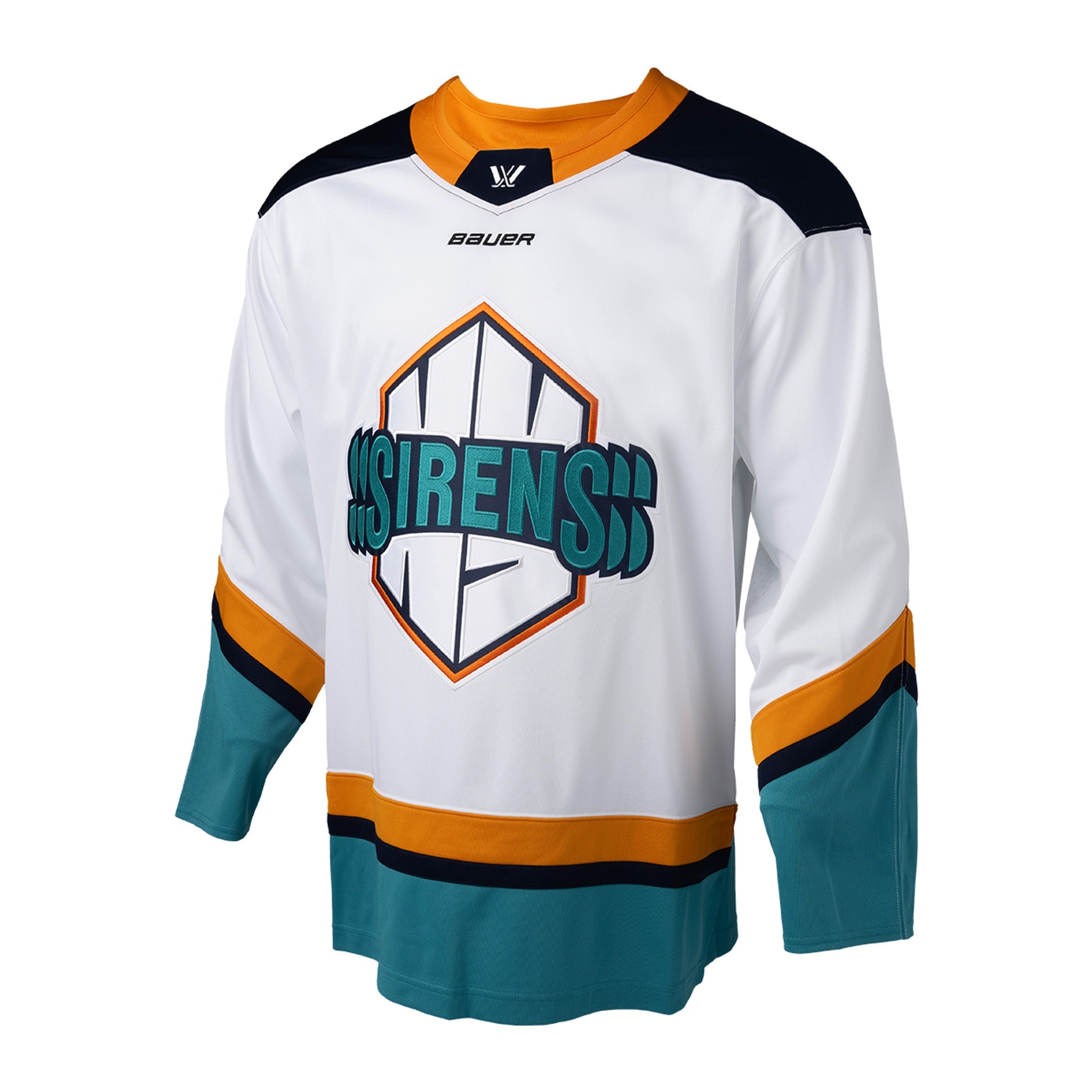 Adult New York Sirens Bauer Replica Away Jersey in white side