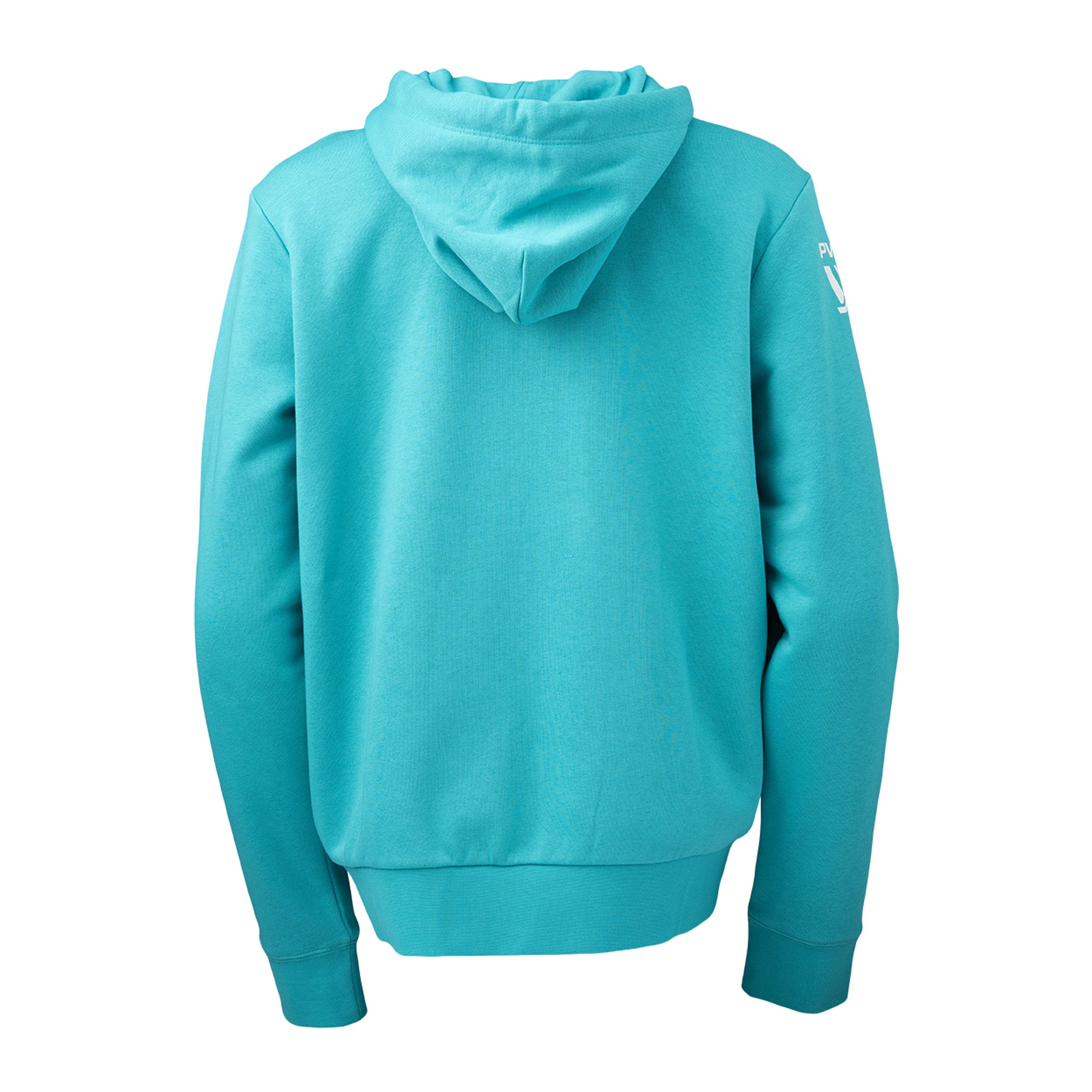 Teal hoodie on a white background