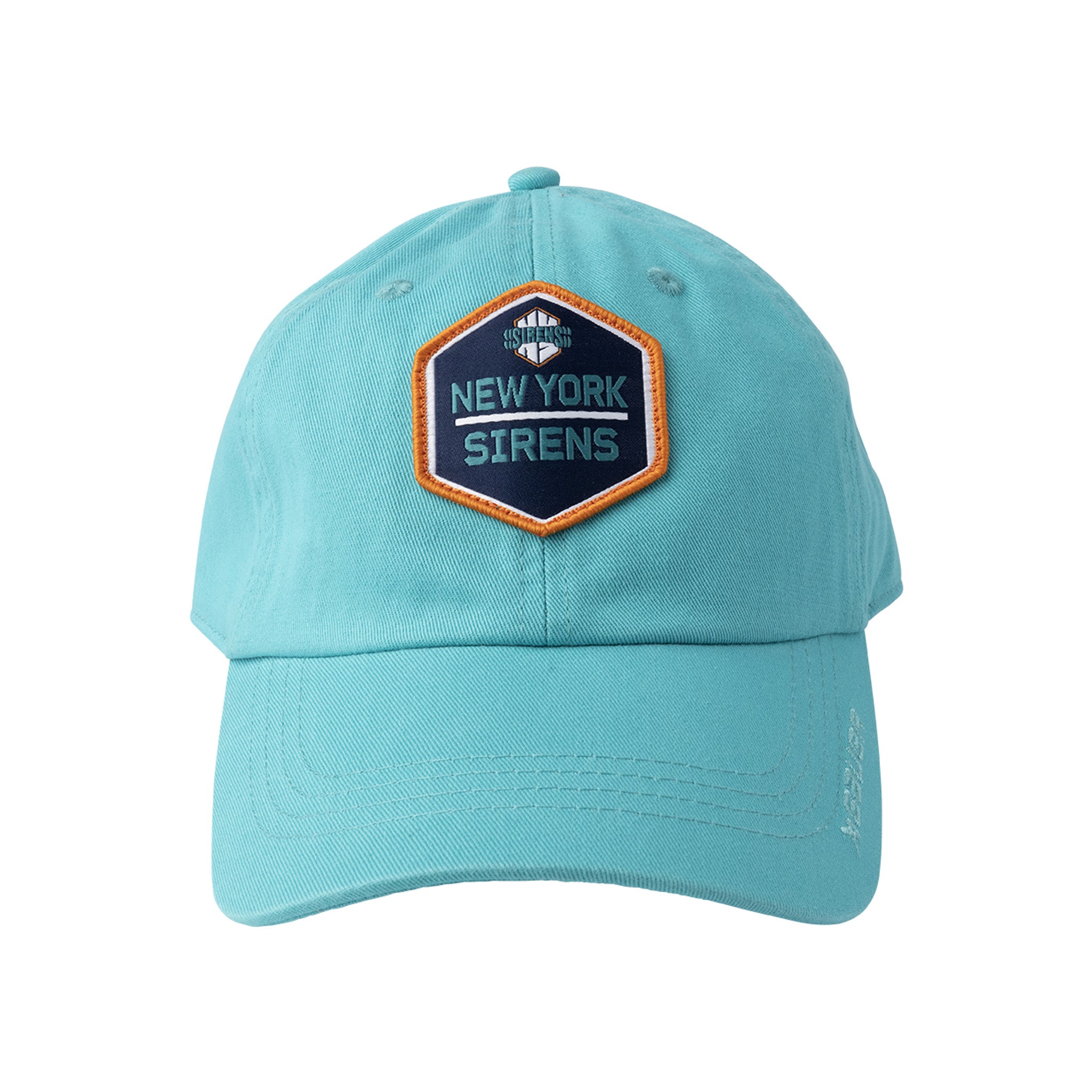 Light blue cap with 'New York Sirens' logo on a white background