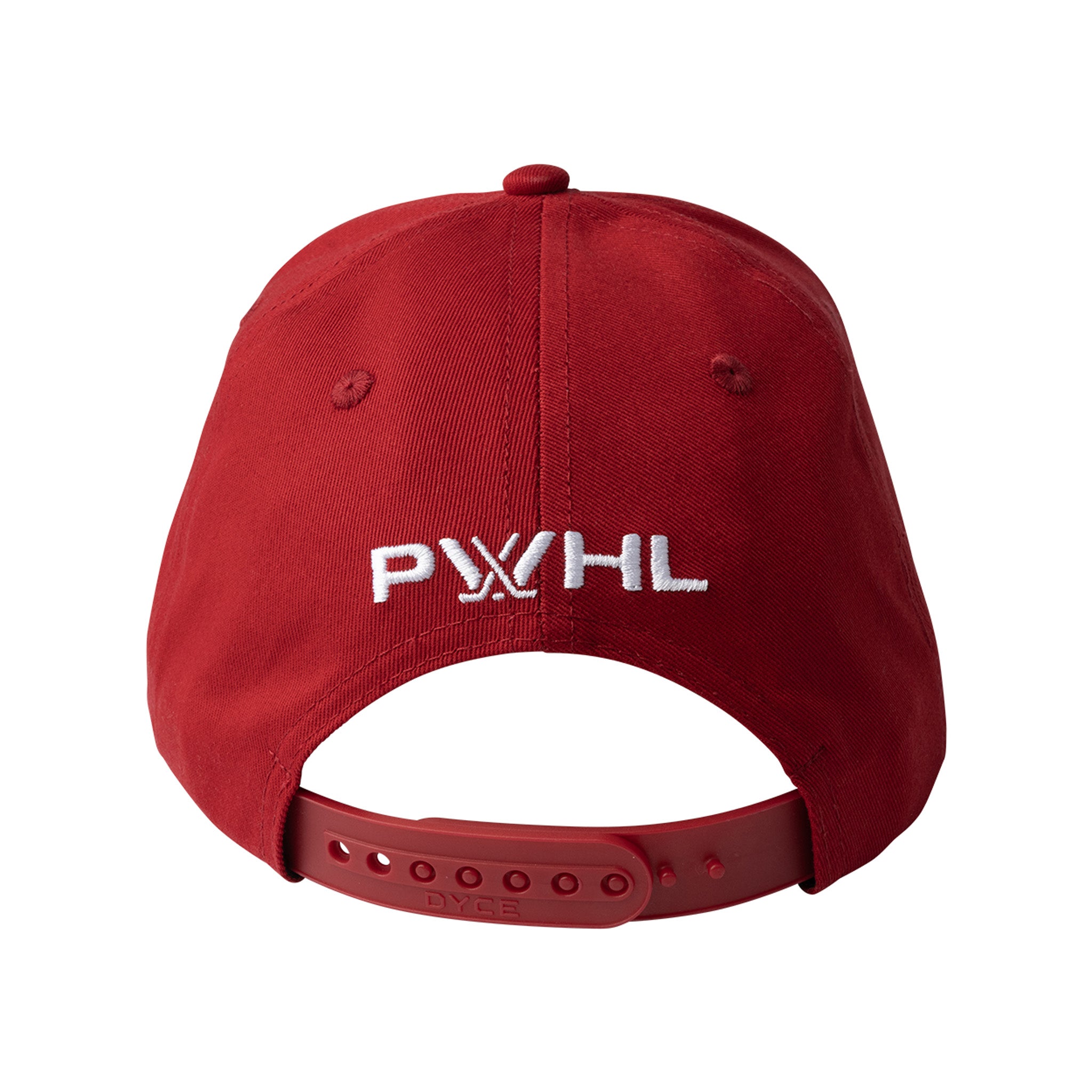 Red cap with 'PWHL' logo on a white background
