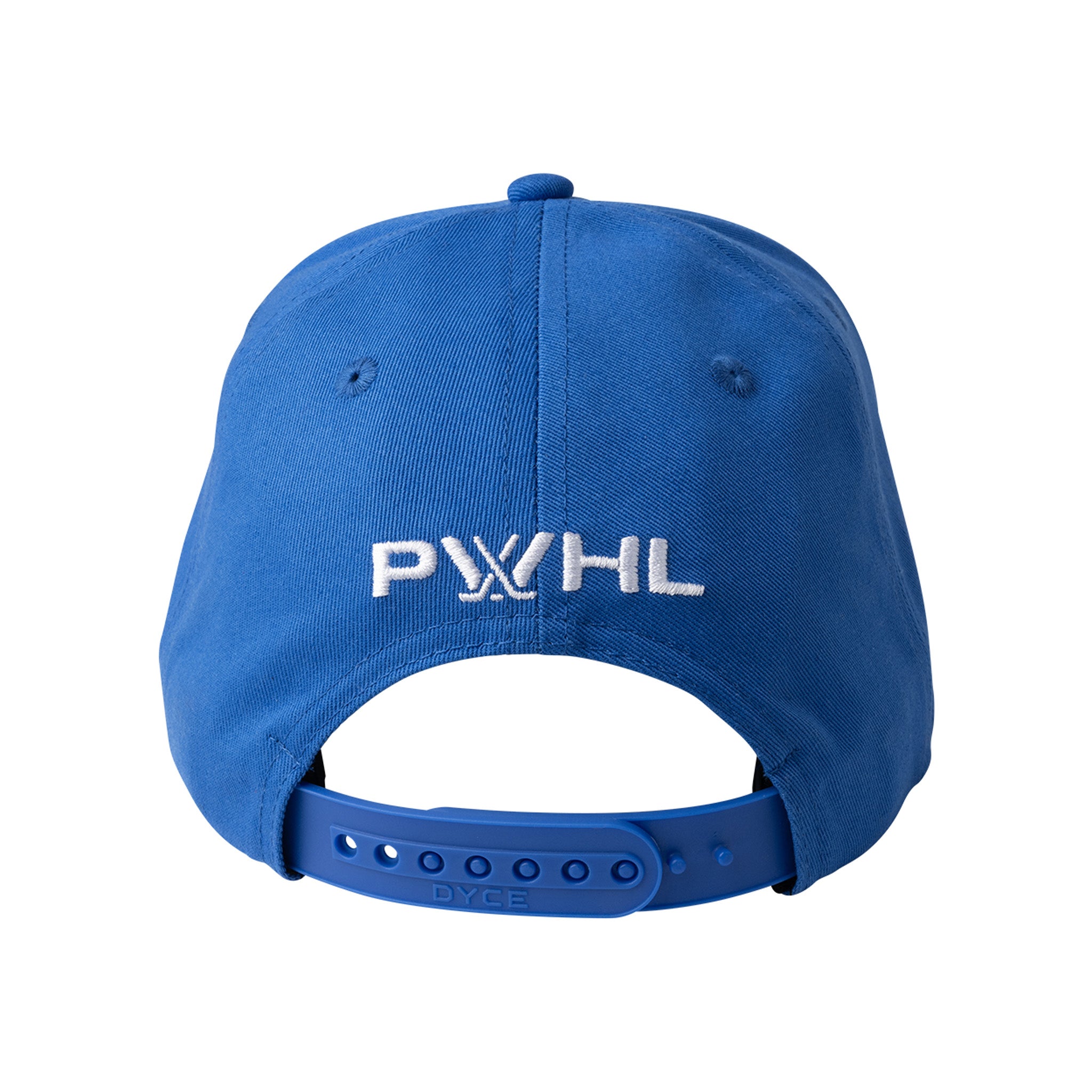 Blue cap with 'PWHL' logo on a white background