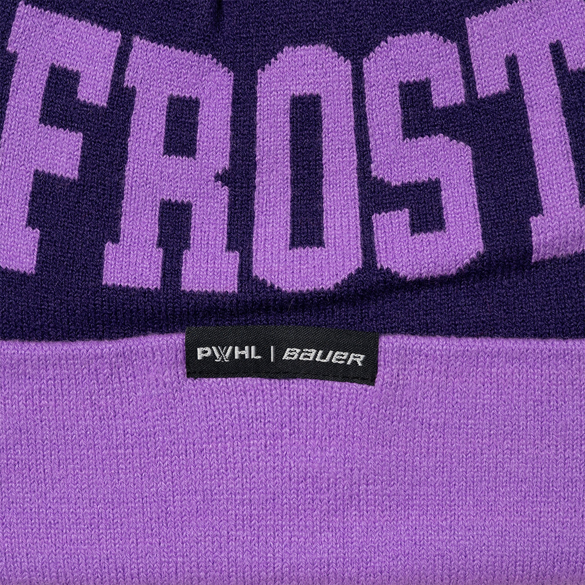 Purple and navy sports garment with 'FROST' text and PVHL Bauer logo.