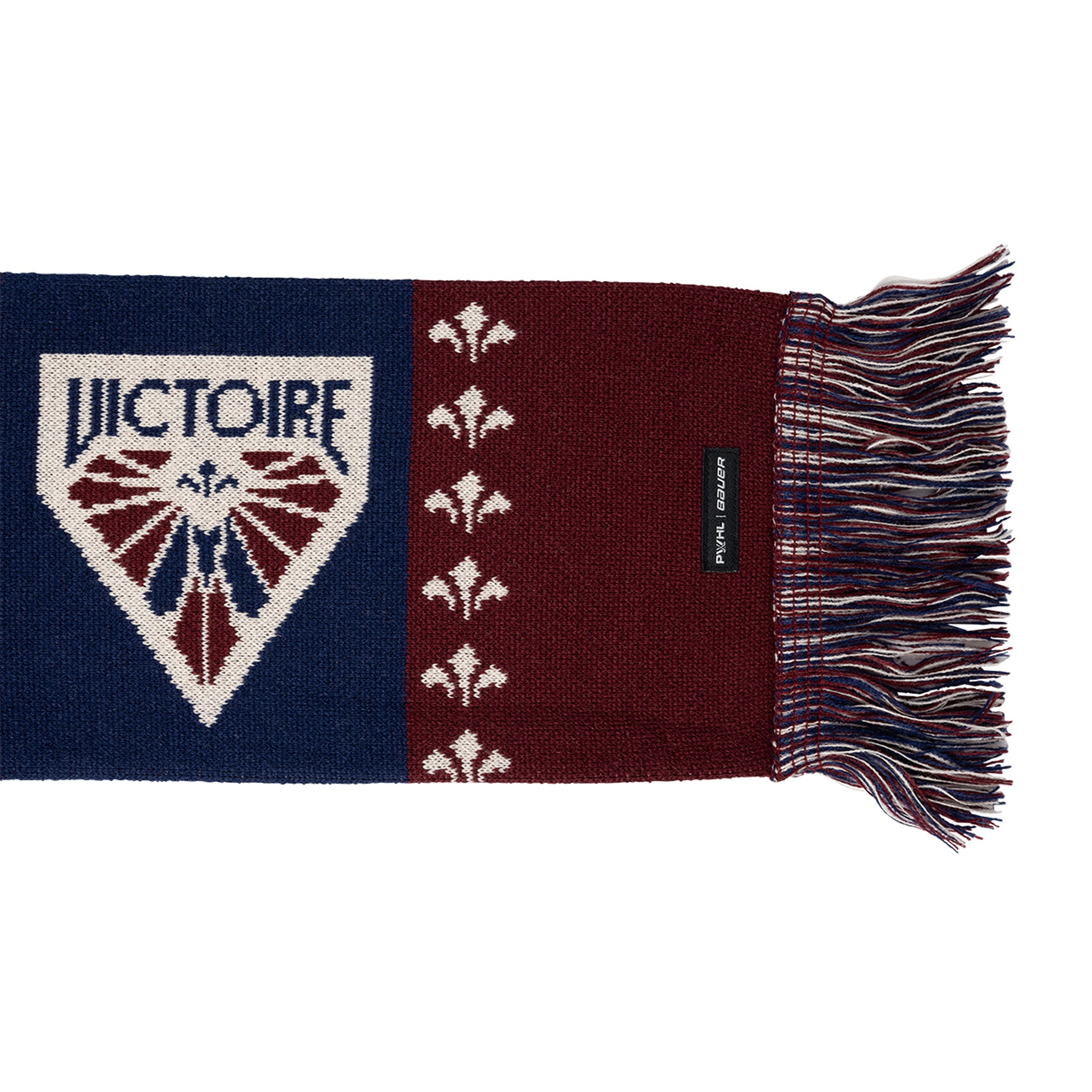 Scarf with 'Victoire' design on a white background