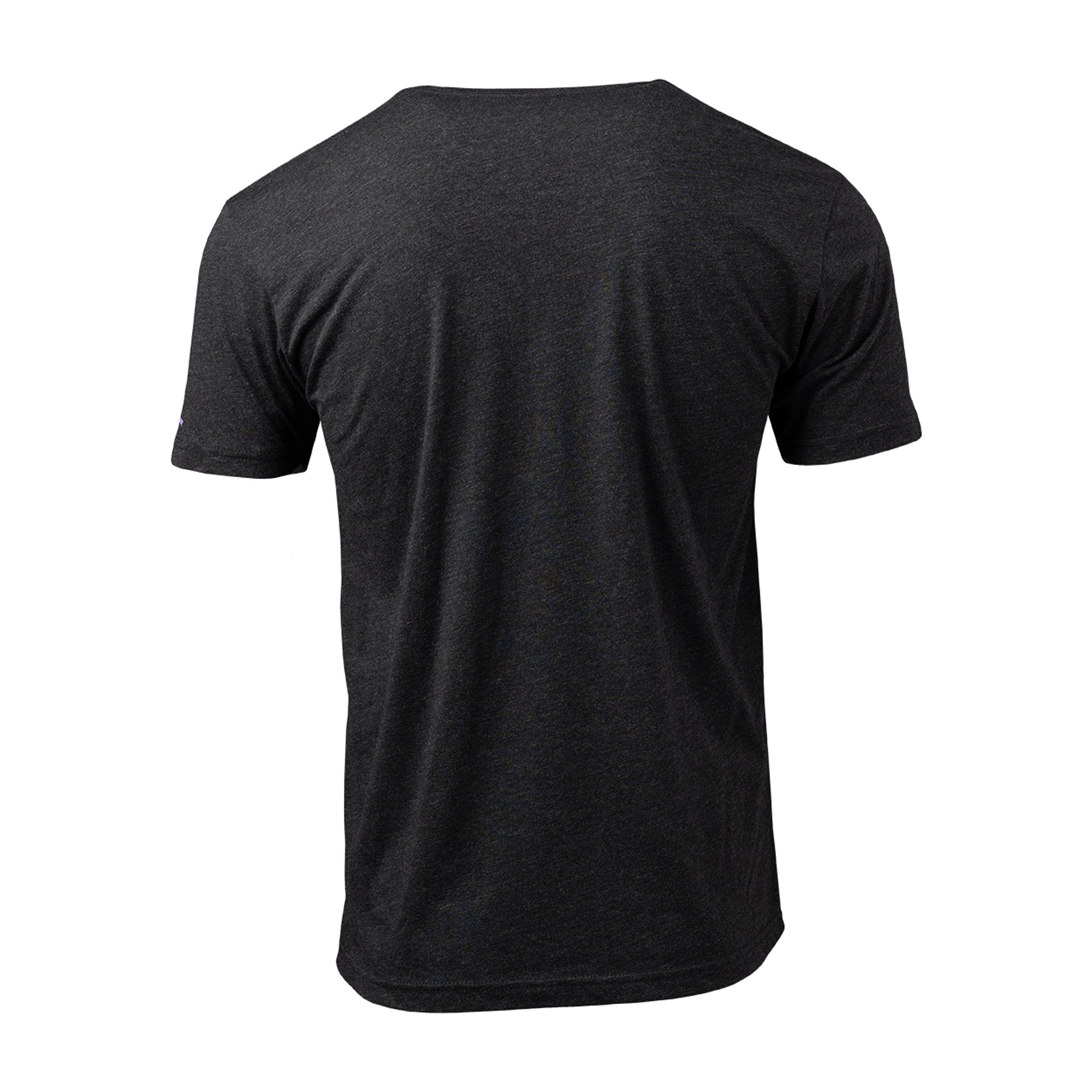 Black t-shirt on a white background