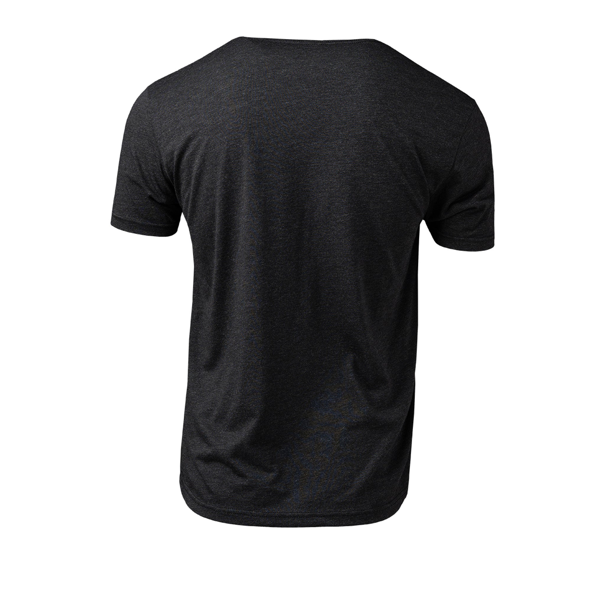 Black t-shirt on a white background