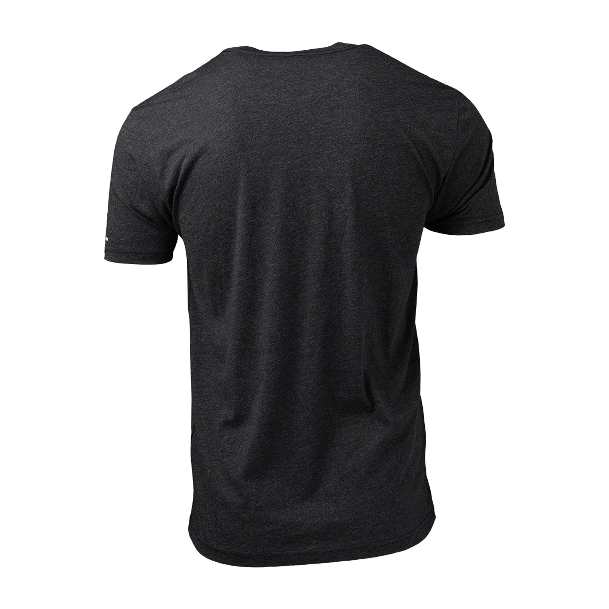 Black t-shirt on a white background