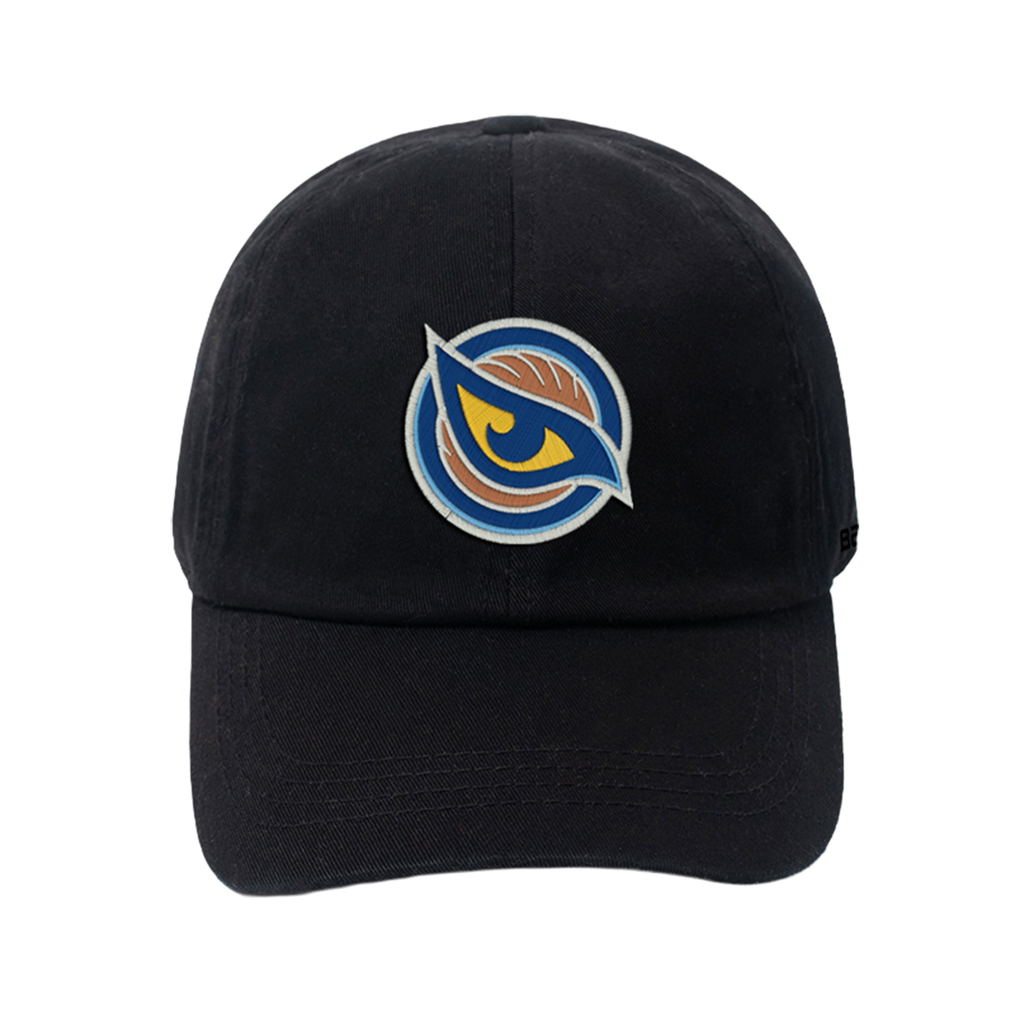 Black cap with the Vancouver Goldeneyes logo on a white background