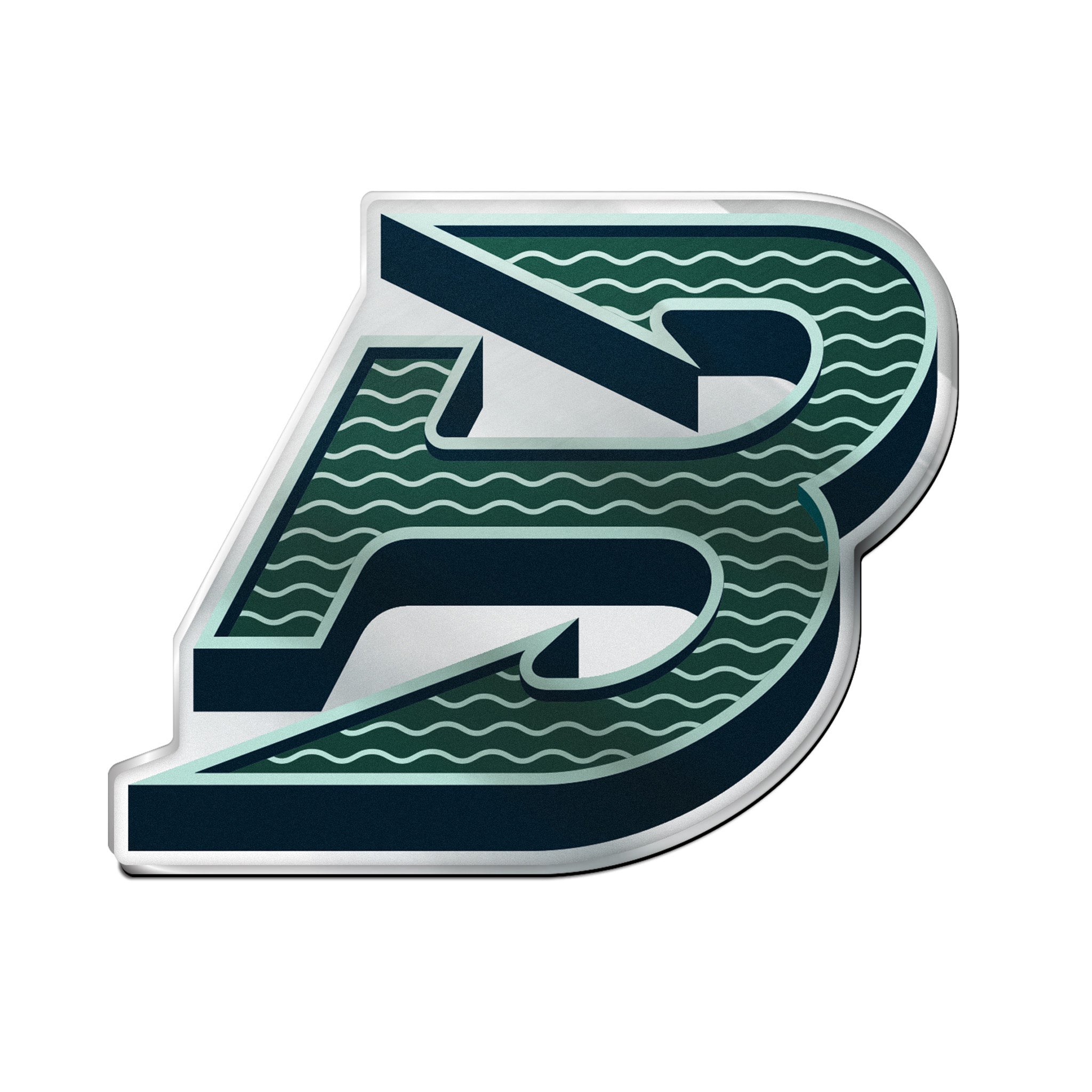 Logo with a stylized letter 'B' design on a white background