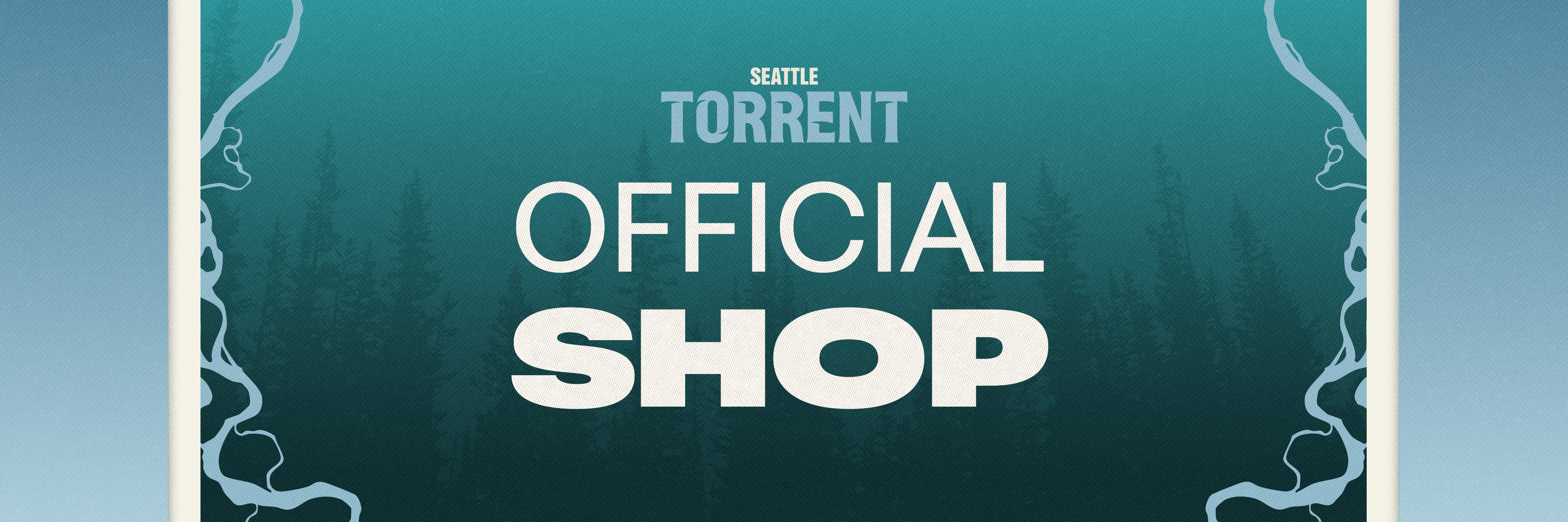 Teal banner with 'Seattle Torrent Official Shop' text on a blue gradient background