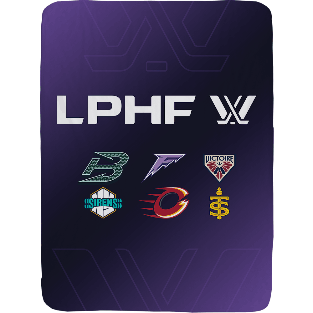 LPHF Large Sherpa Fleece Inaugural Six Logo Throw Blanket - Blankets in Cream Back