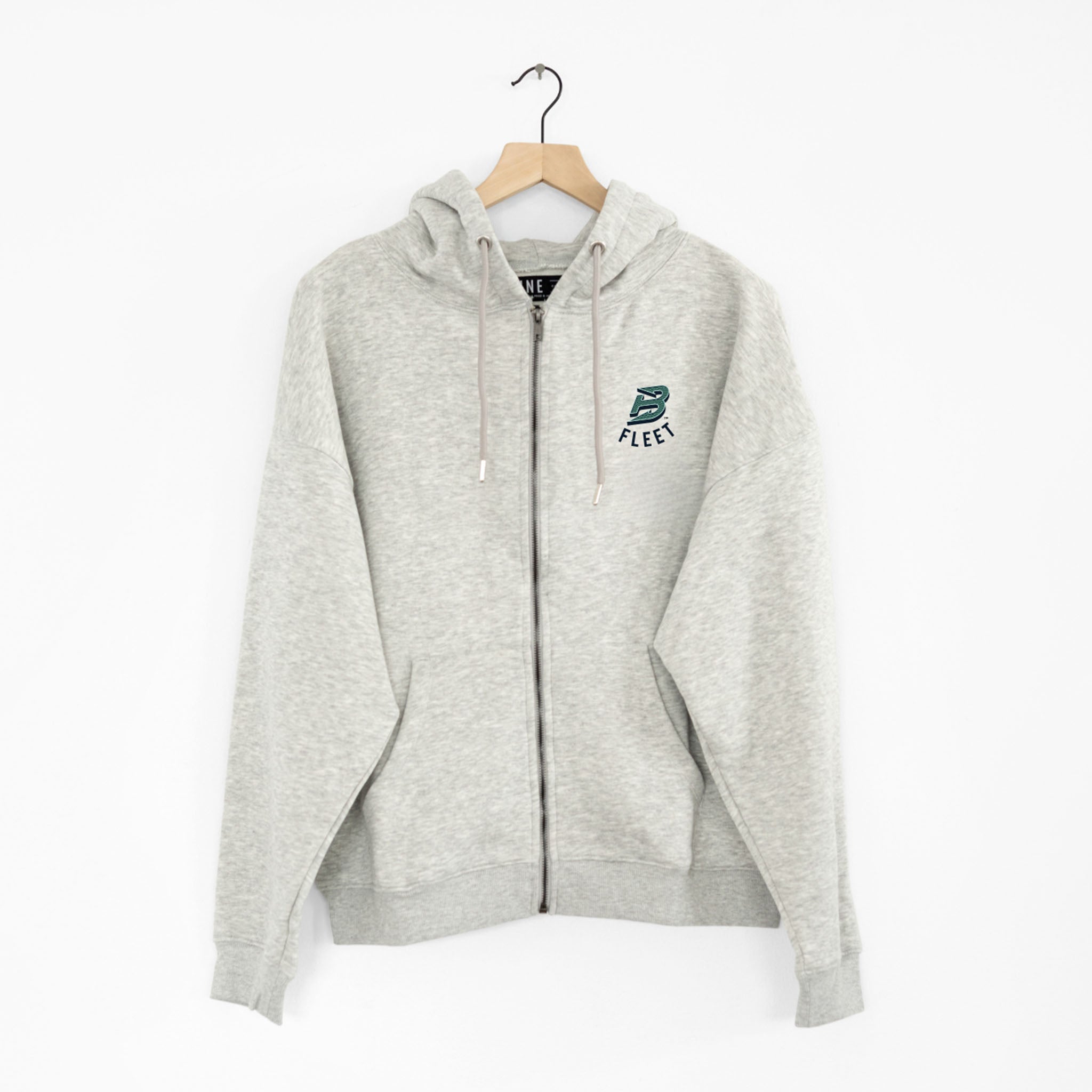 Boston Fleet Grey Zip-up hoodie front