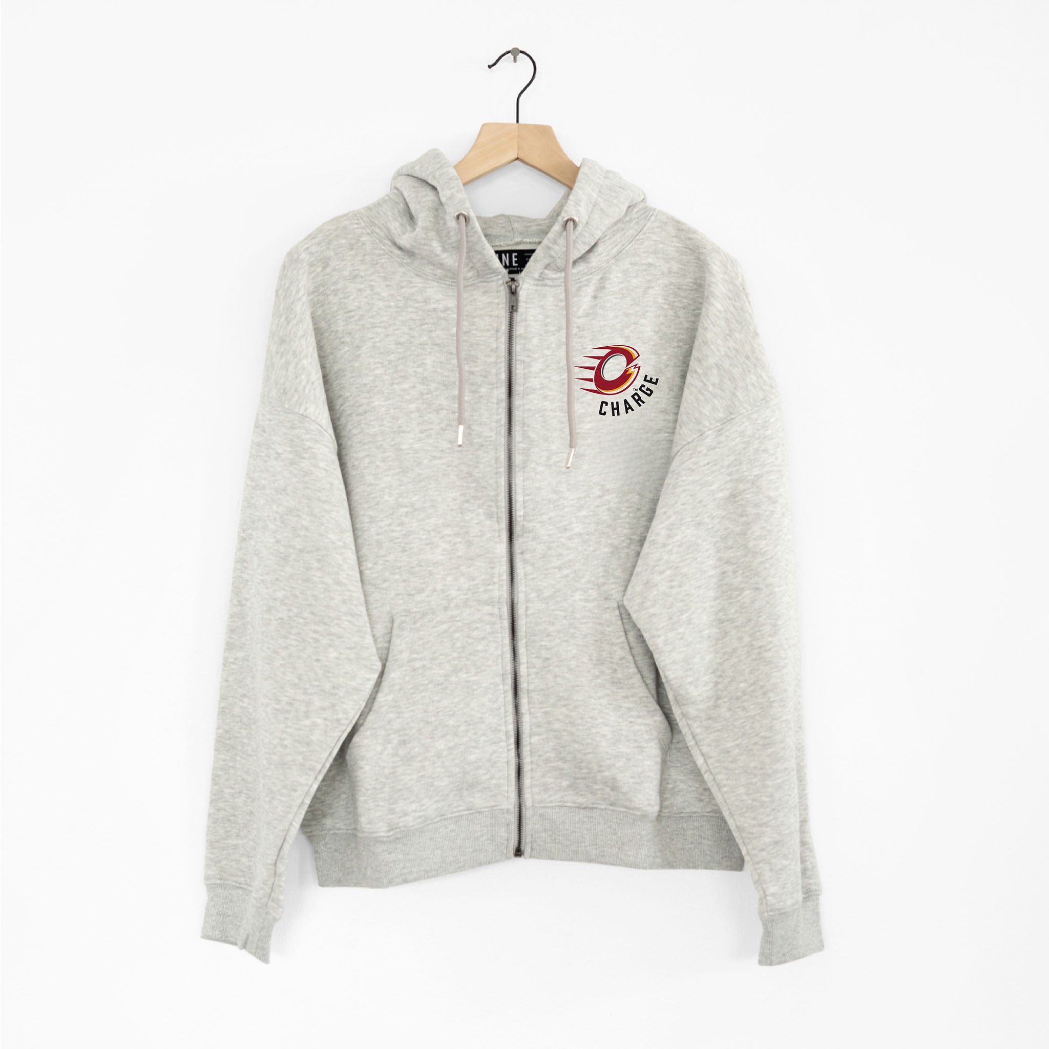 Ottawa Charge Grey Zip-up hoodie front