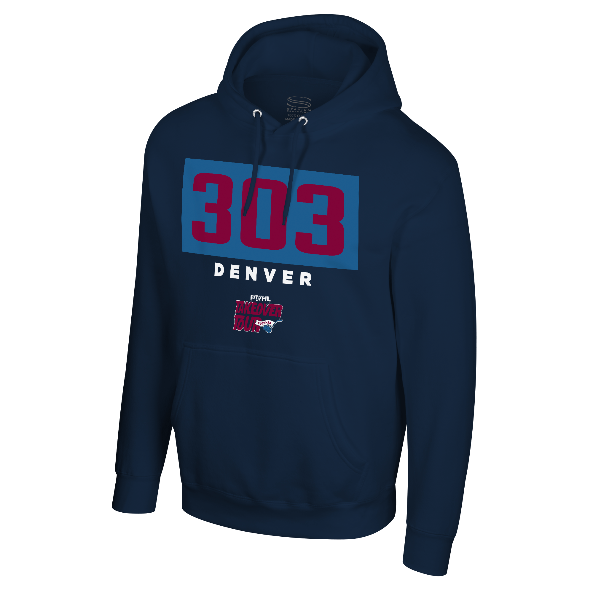 PWHL Adult Stadium Essentials Denver Takeover Area Code Crossbar Hoodie - Hoodie in S