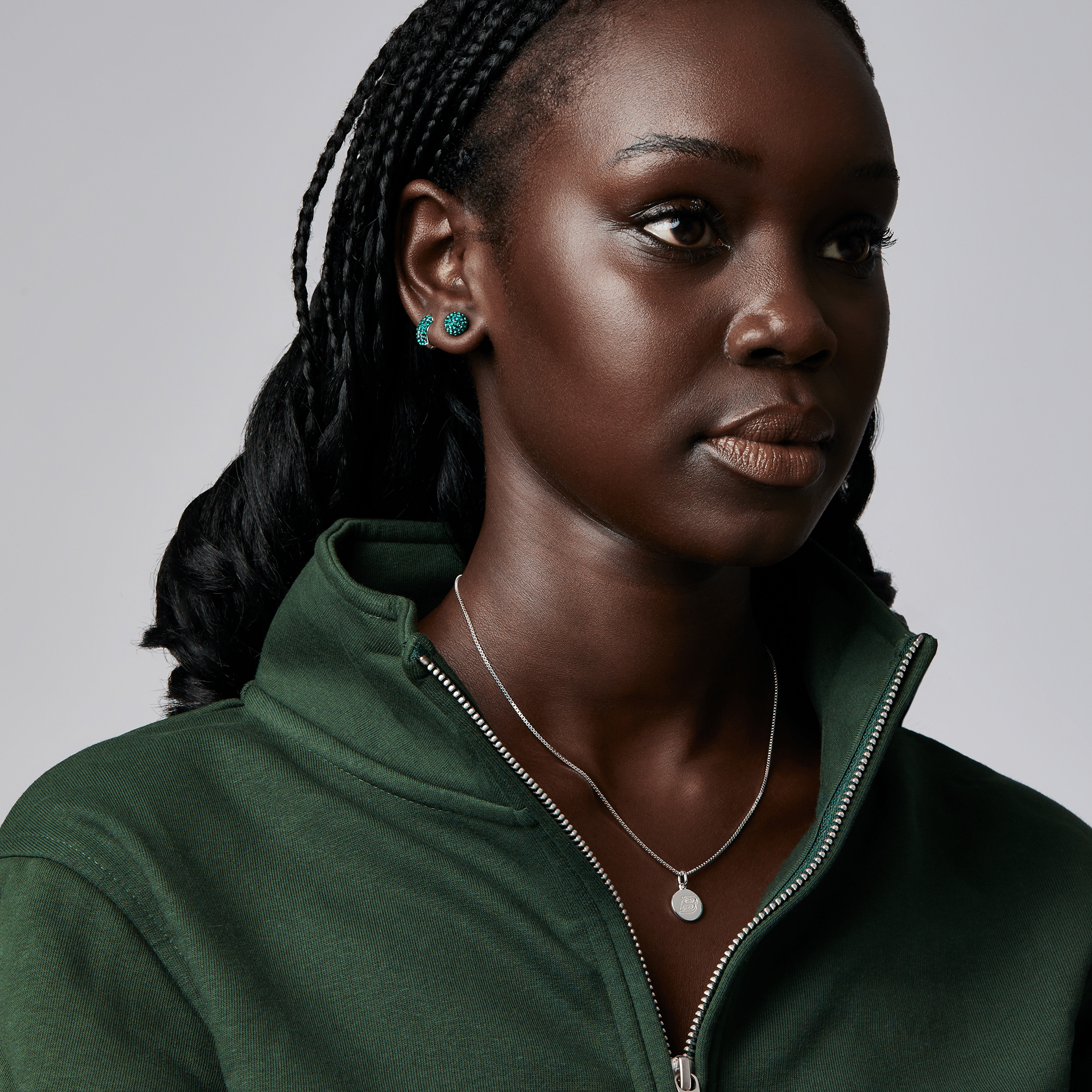 Boston Fleet Hillberg & Berk Mini Sparkle Hoops - Jewelry in Green