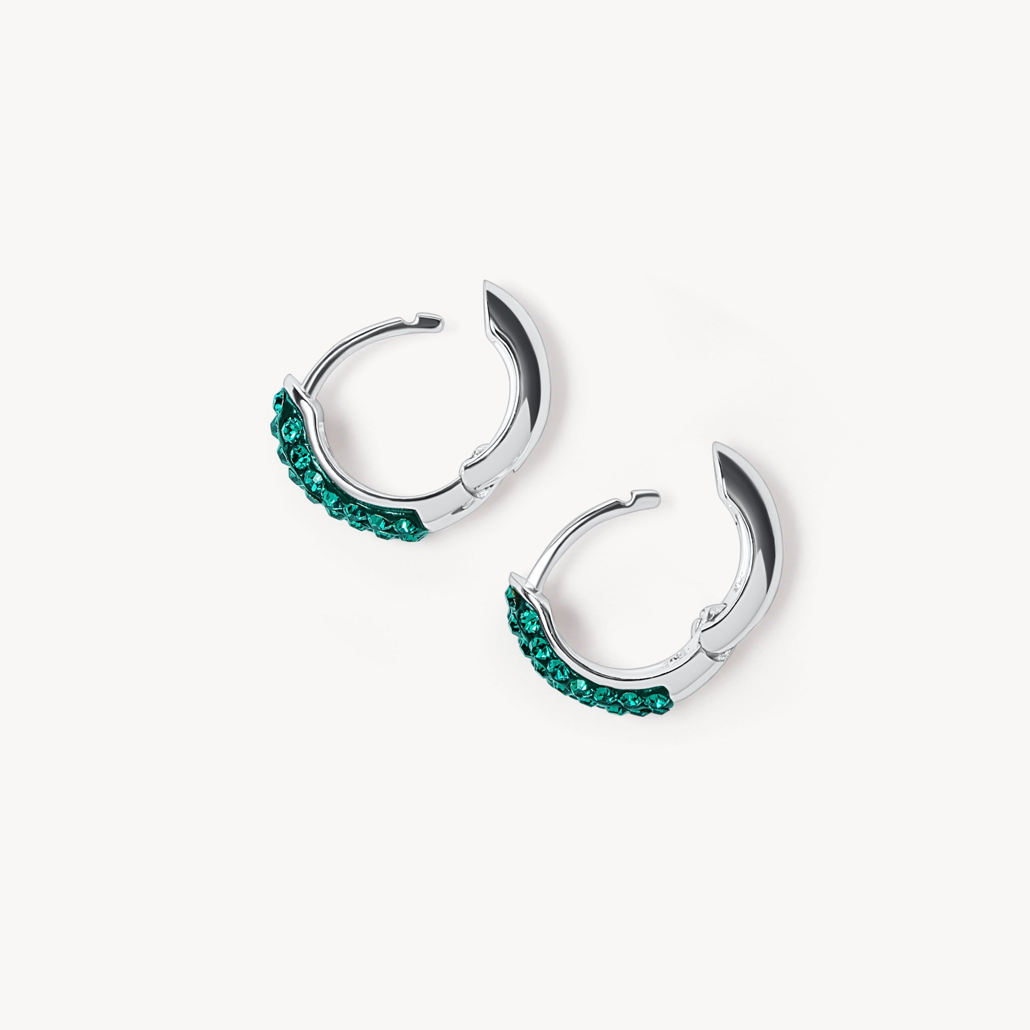 Boston Fleet Hillberg & Berk Mini Sparkle Hoops - Jewelry in Green