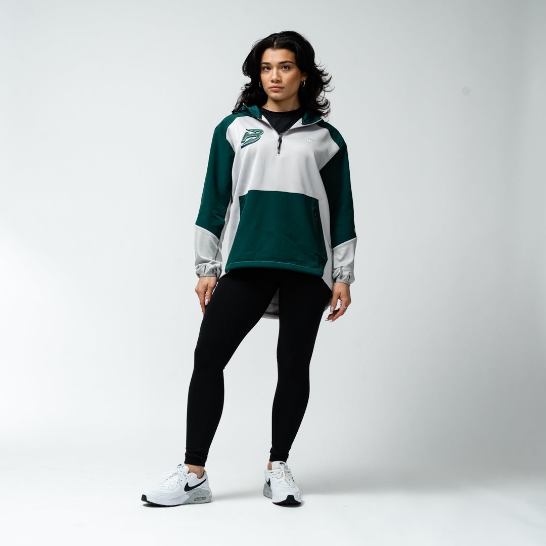 Boston Fleet Adult Royalty Quarter Zip Podium Hybrid Jacket - Jacket in Green