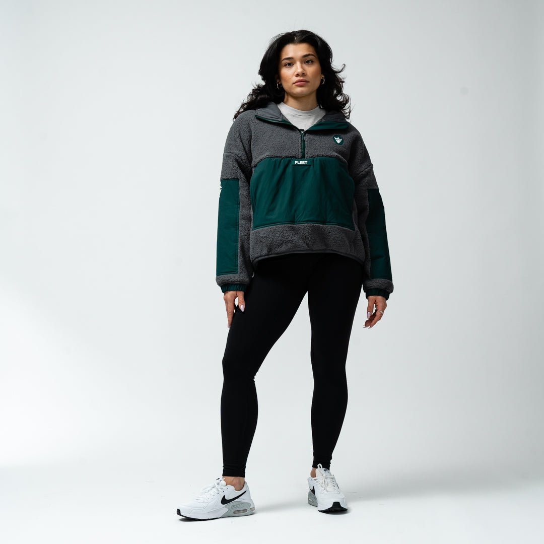 Boston Fleet Adult Royalty Sherpa Half Zip Jacket - Jacket in Green