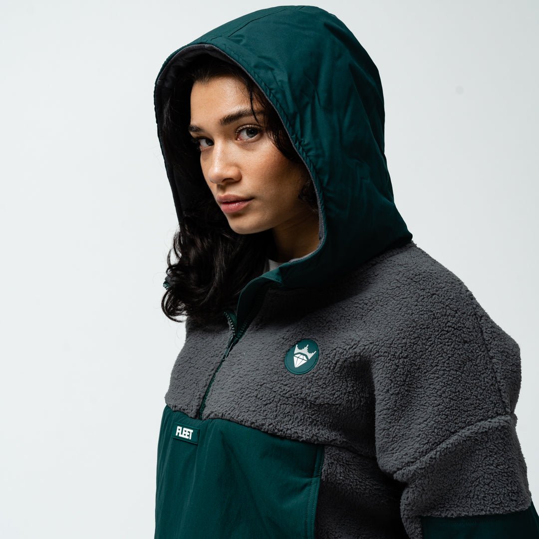 Boston Fleet Adult Royalty Sherpa Half Zip Jacket - Jacket in Green
