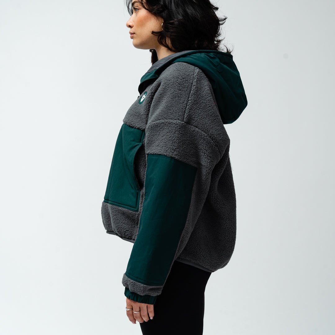 Boston Fleet Adult Royalty Sherpa Half Zip Jacket - Jacket in Green