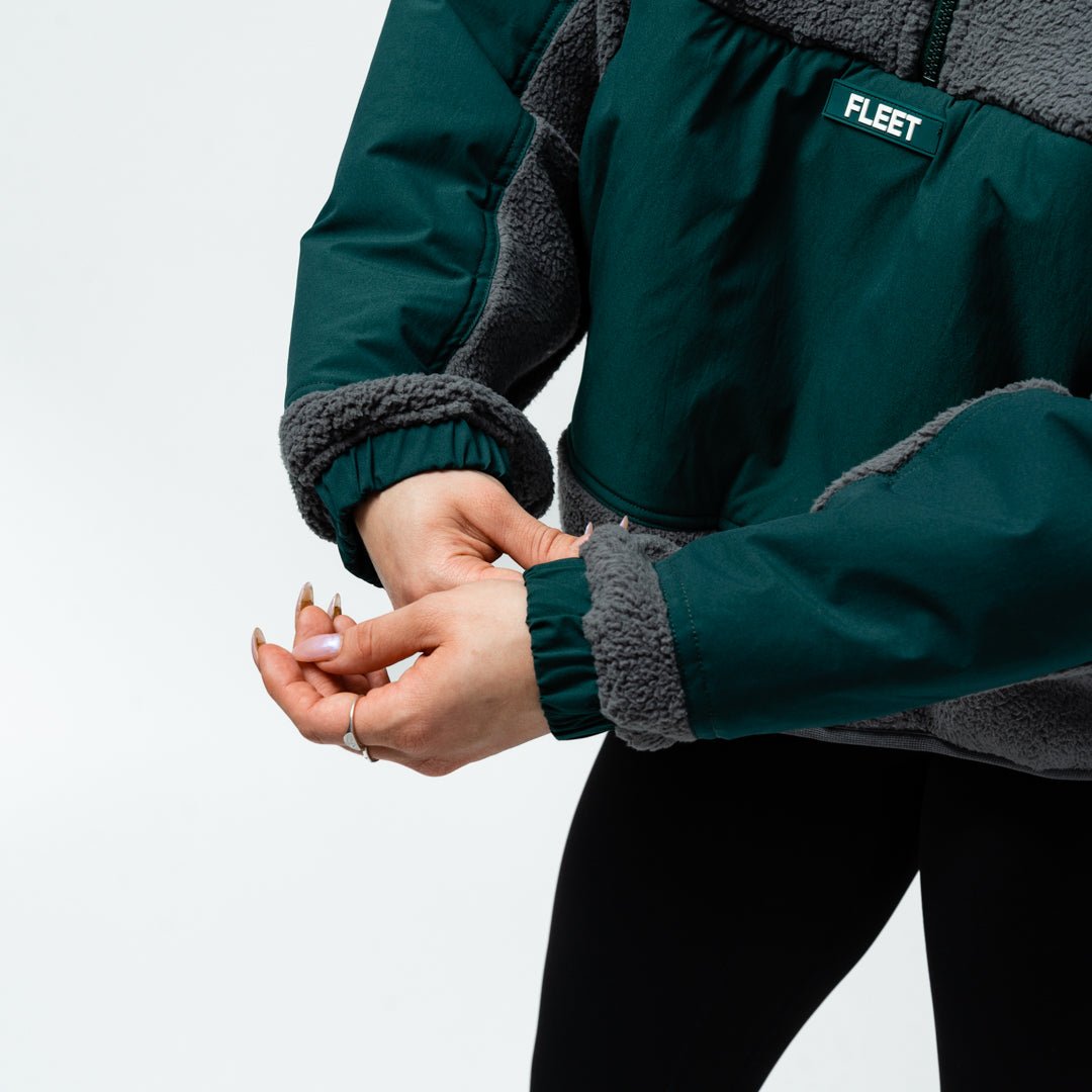 Boston Fleet Adult Royalty Sherpa Half Zip Jacket - Jacket in Green