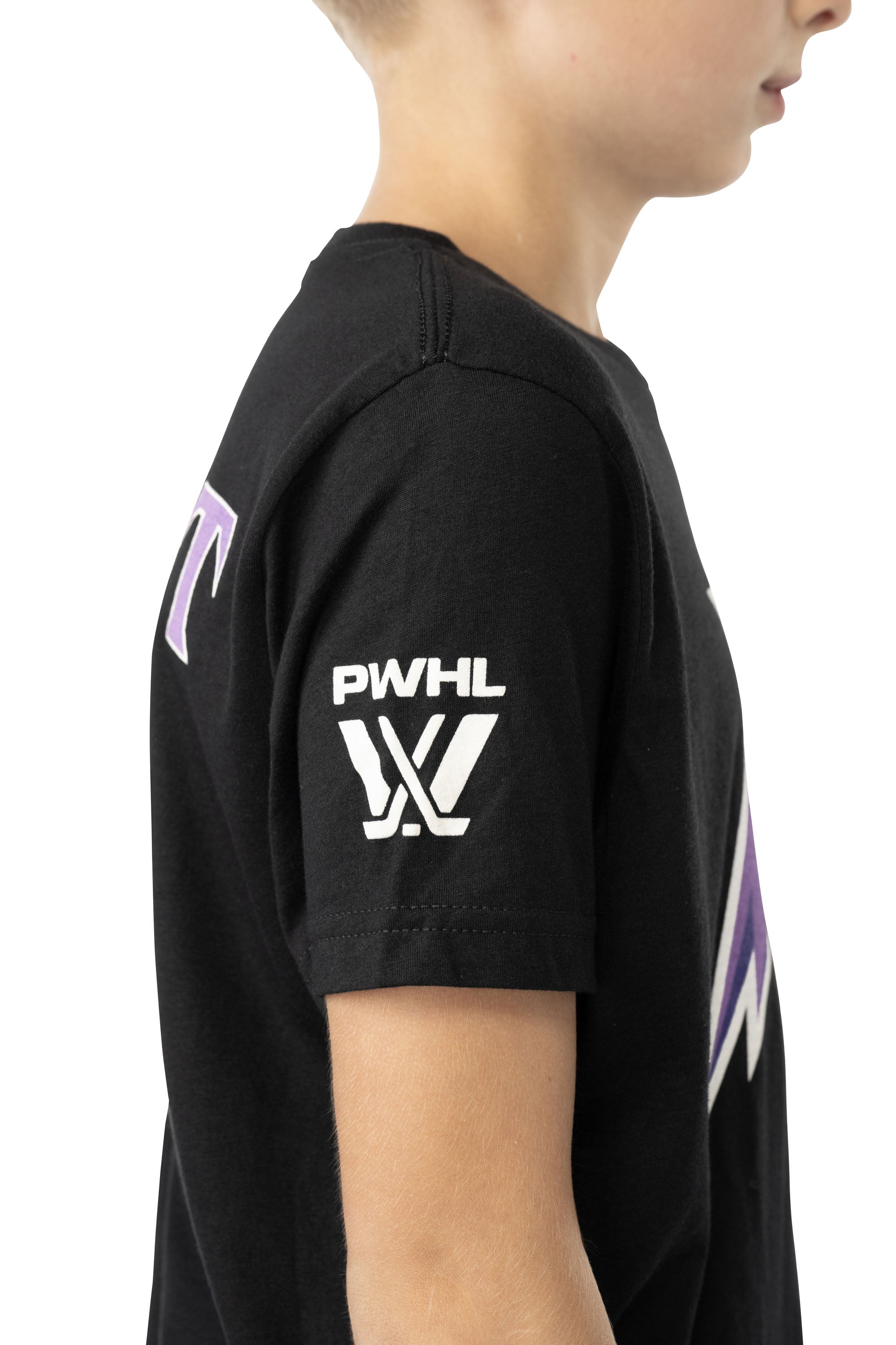 Minnesota Frost Youth Bauer Front Logo Back Name T-Shirt - T-Shirt in Black