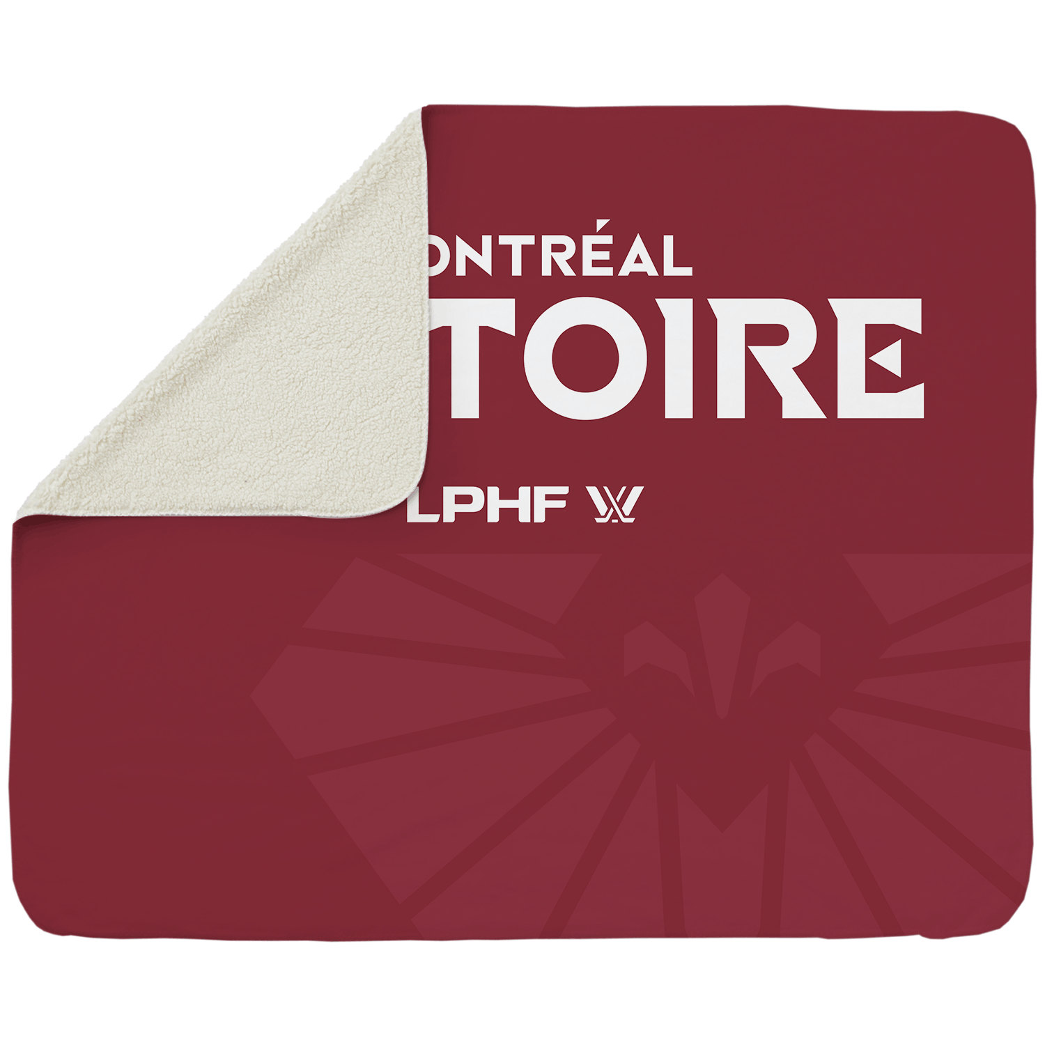 Montreal Victoire Sherpa Fleece Throw Blanket - Blankets in Cream Back