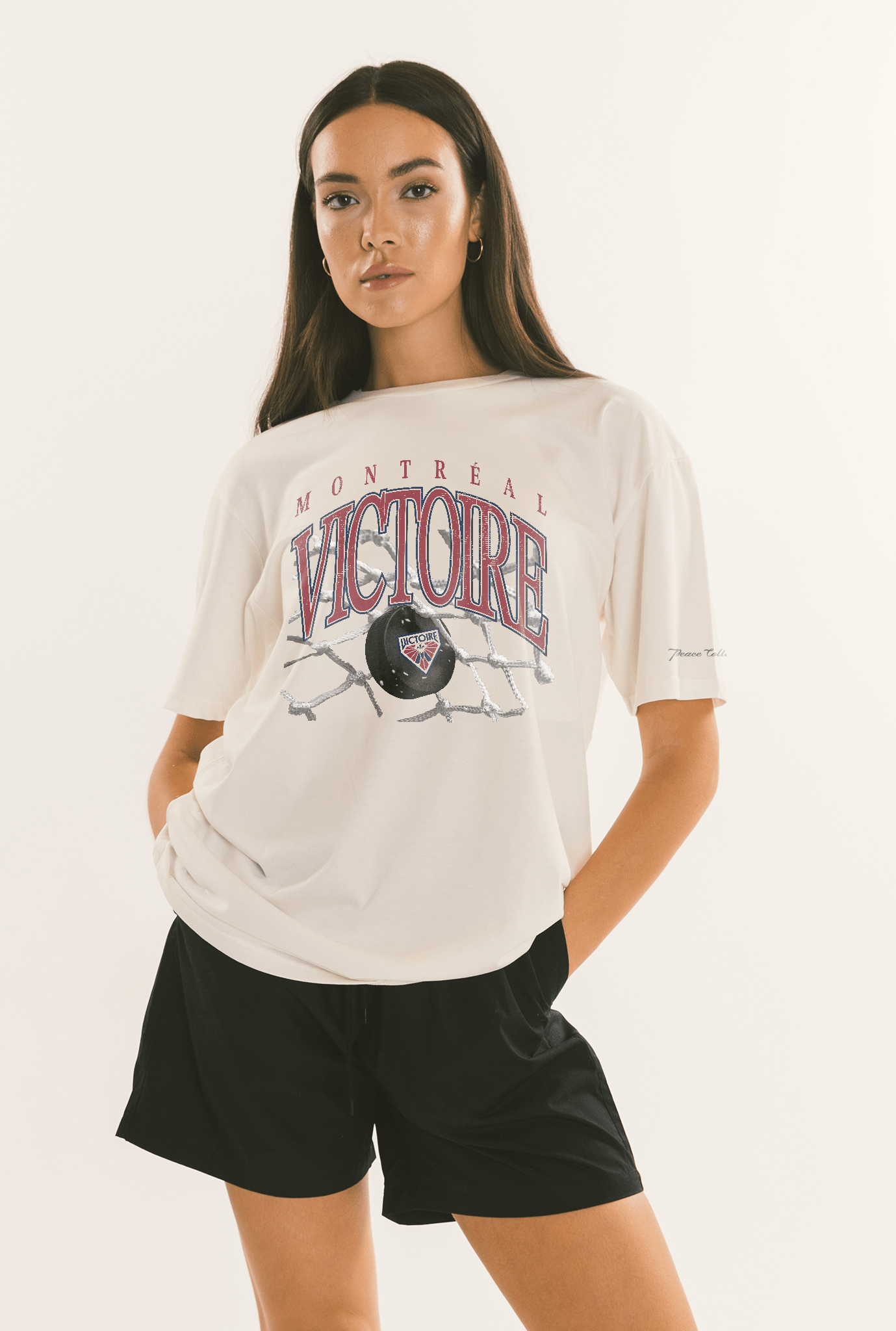 Montreal Victoire Unisex Peace Collective Vintage Heavy Weight T-Shirt - T-Shirt in Cream