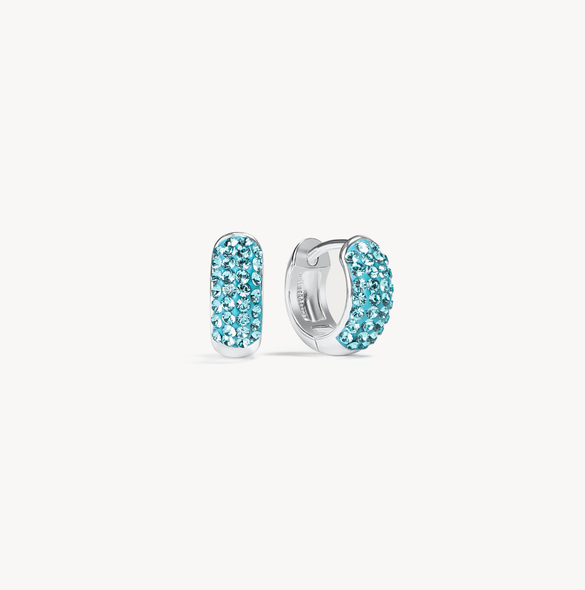 New York Sirens Hillberg & Berk Mini Sparkle Hoops - Jewelry in Teal