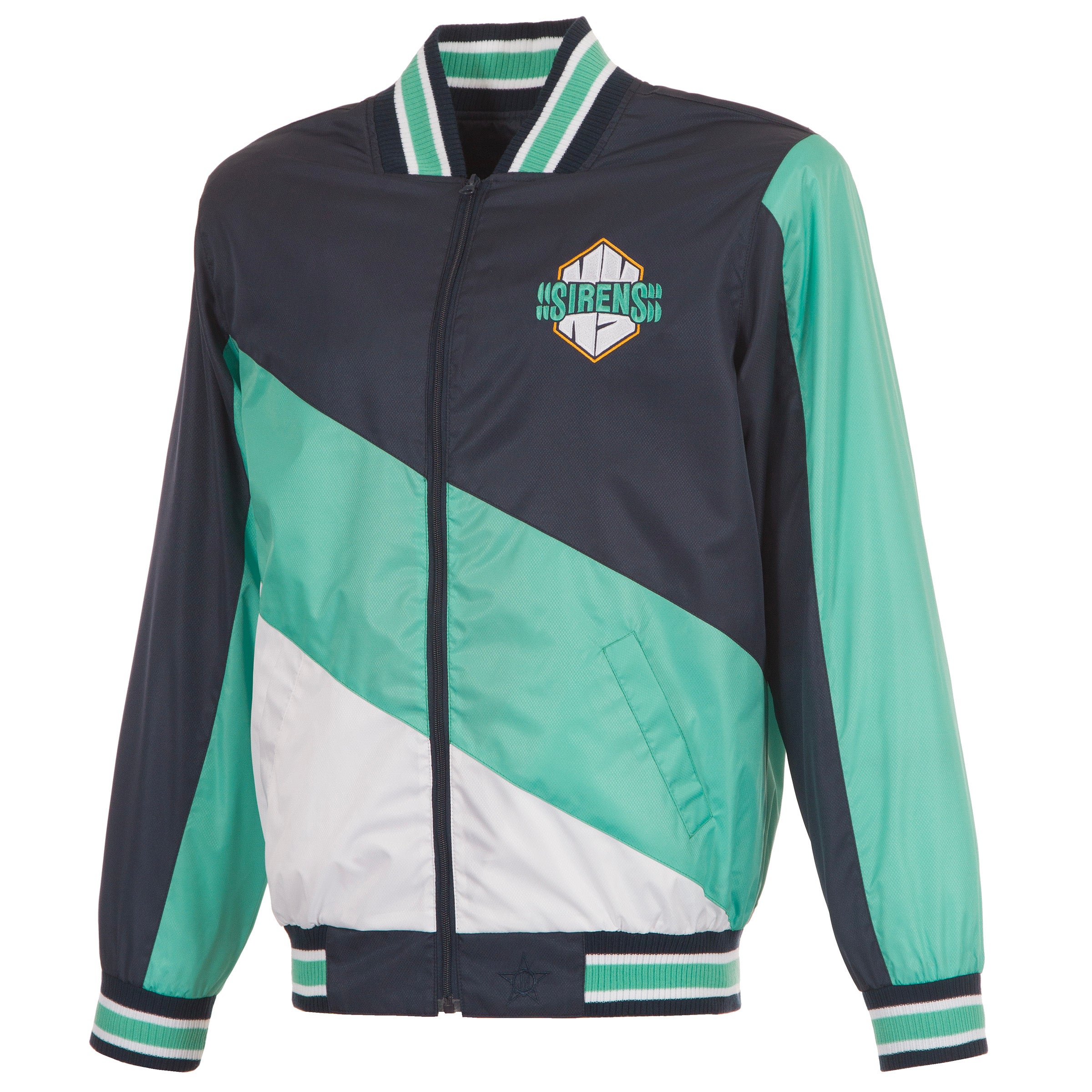 New York Sirens Adult Ripstop Nylon Colorblocked Jacket - Jacket in Navy