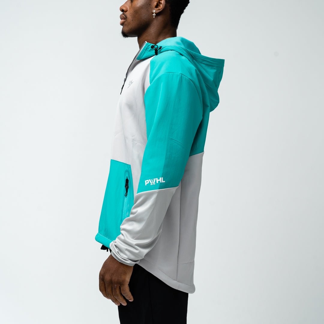 New York Sirens Adult Royalty Quarter Zip Podium Hybrid Jacket - Jacket in Teal