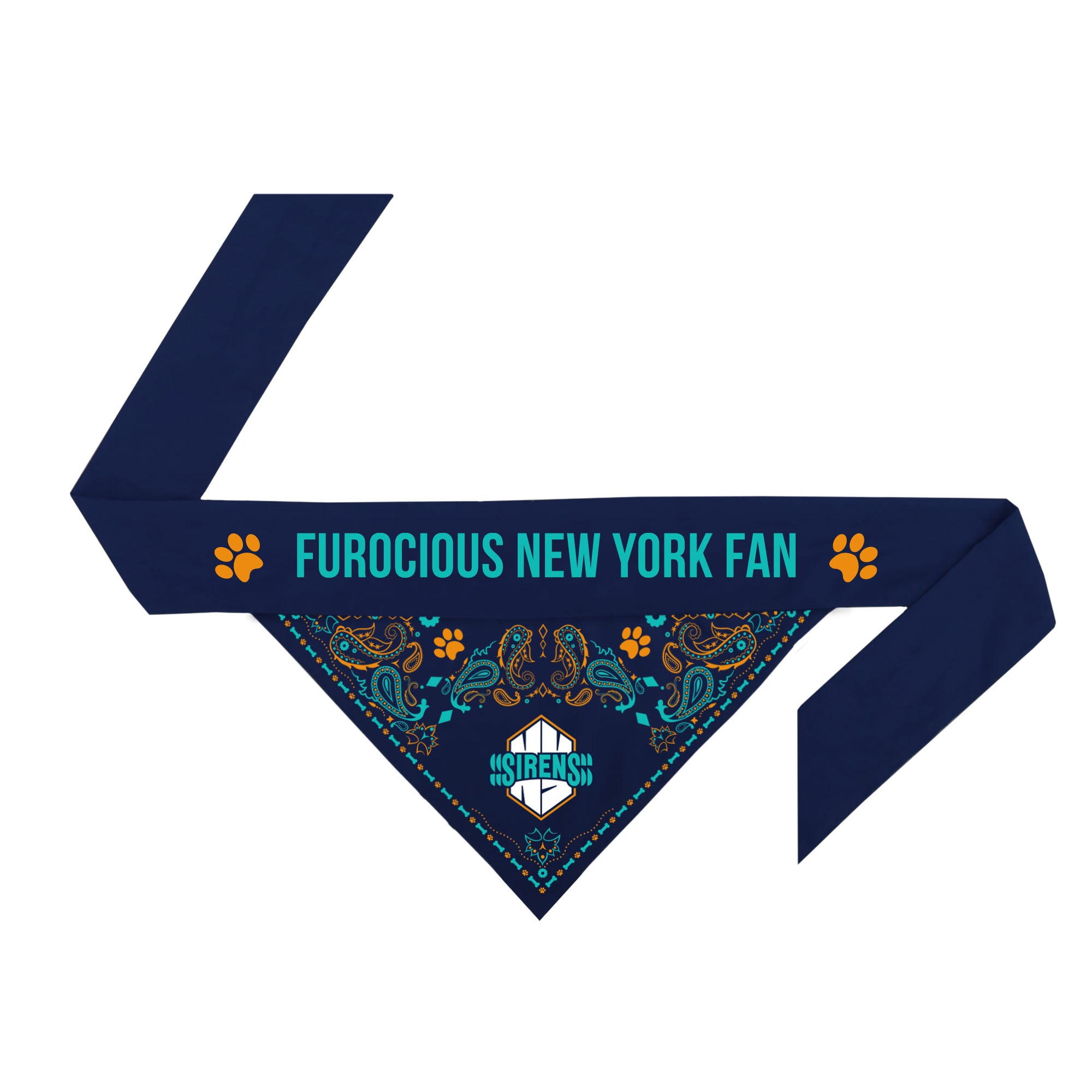 New York Sirens Reversible Pet Bandana - Pet in Navy