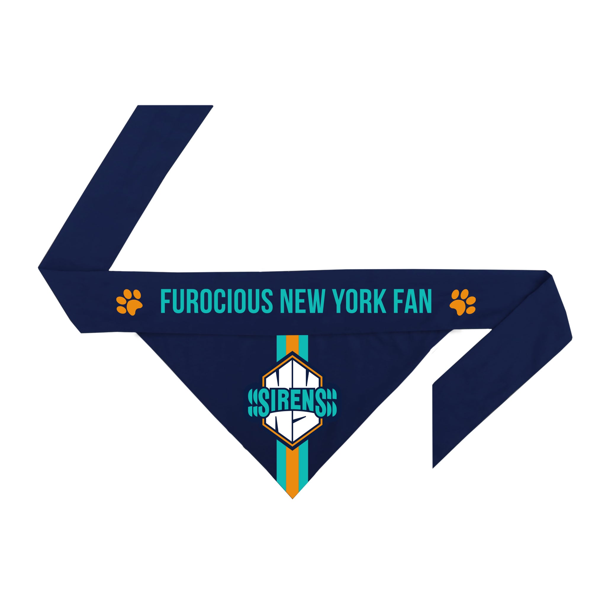 New York Sirens Reversible Pet Bandana - Pet in Navy