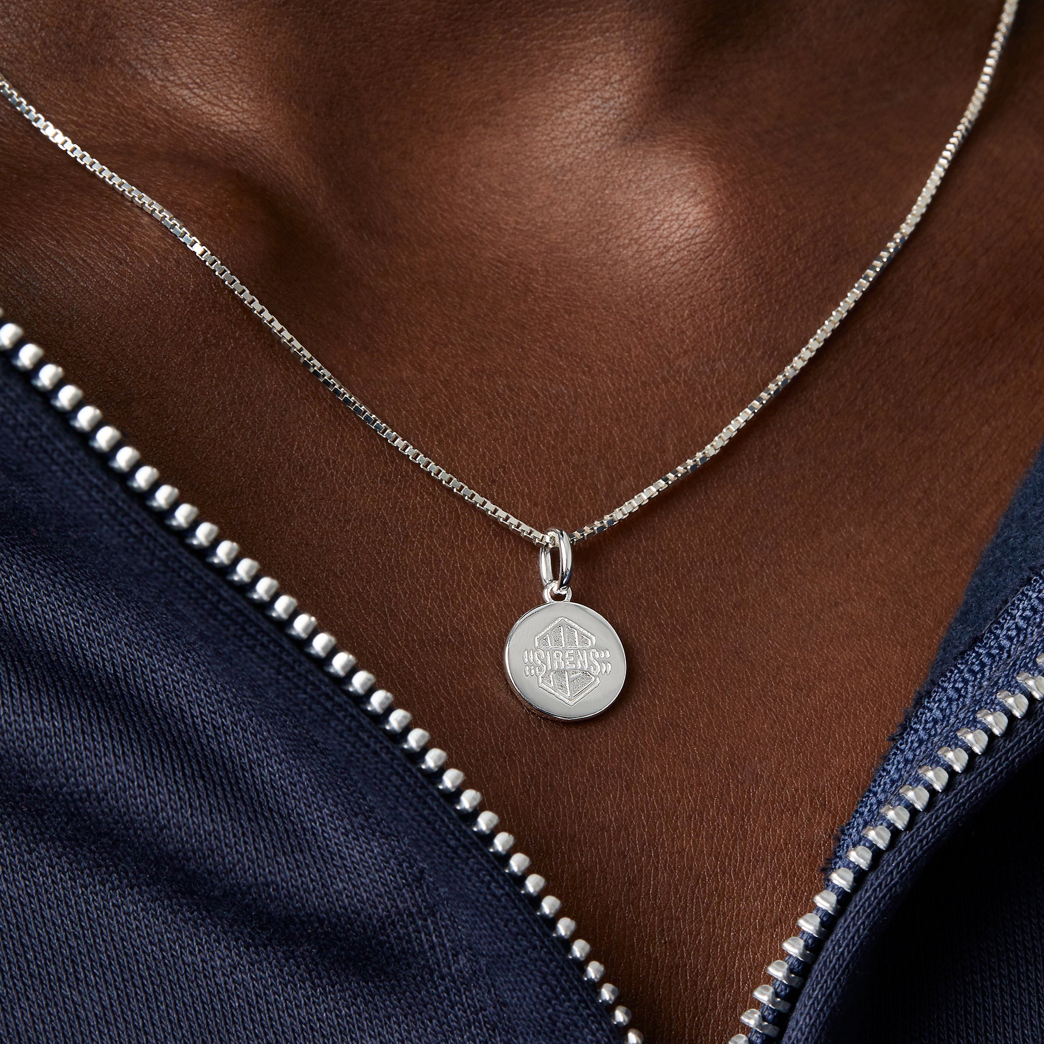 New York Sirens Hillberg & Berk Silver Medallion Necklace - Jewelry in Silver