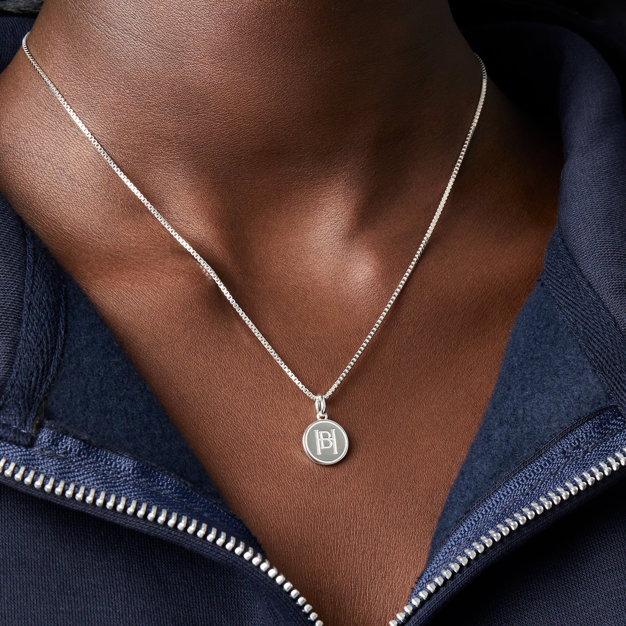 New York Sirens Hillberg & Berk Silver Medallion Necklace - Jewelry in Silver