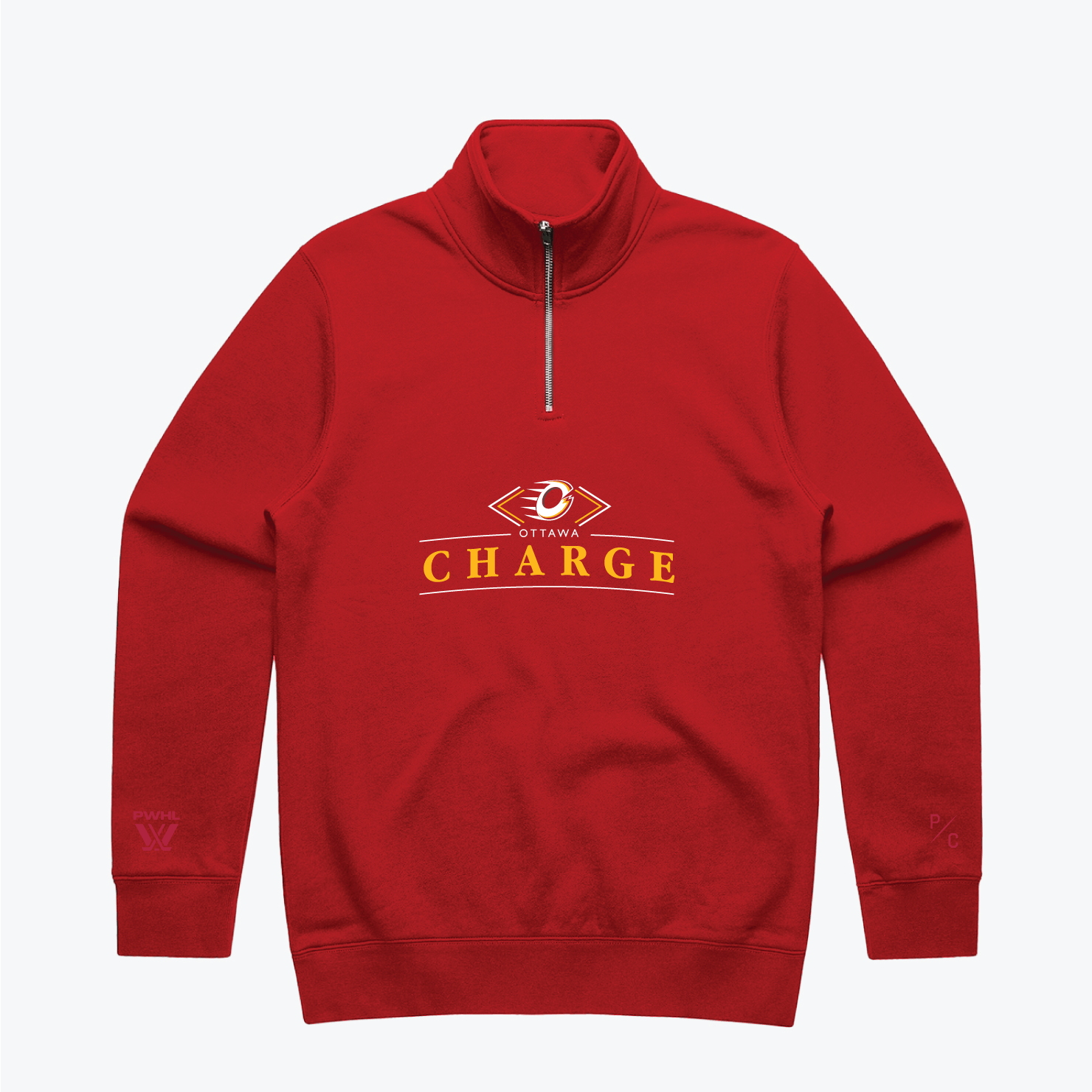 Ottawa Charge Unisex Peace Collective Fleece Quarter Zip - Quarter Zip in Red