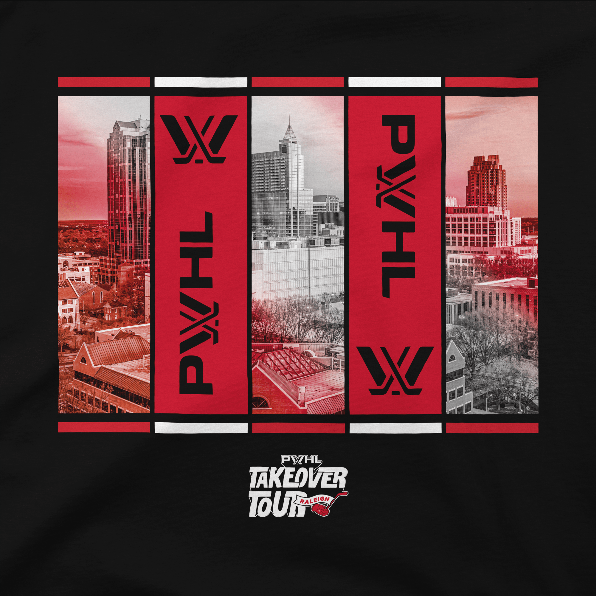 PWHL Adult Stadium Essentials Raleigh Takeover Skyline Fleece Hoodie - Hoodie in Black
