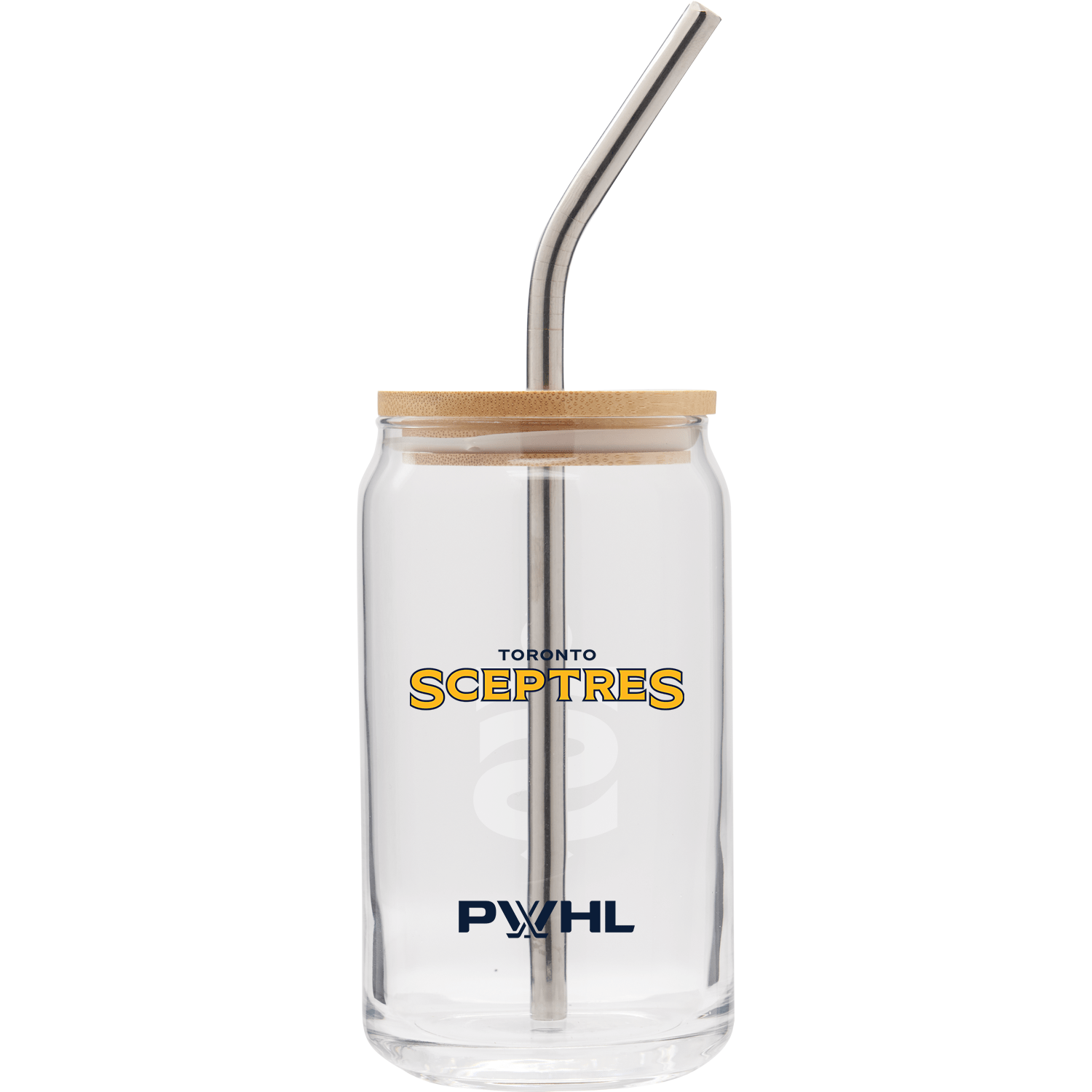 Toronto Sceptres Soda Can Glass with Lid and Straw - Drinkware in Clear
