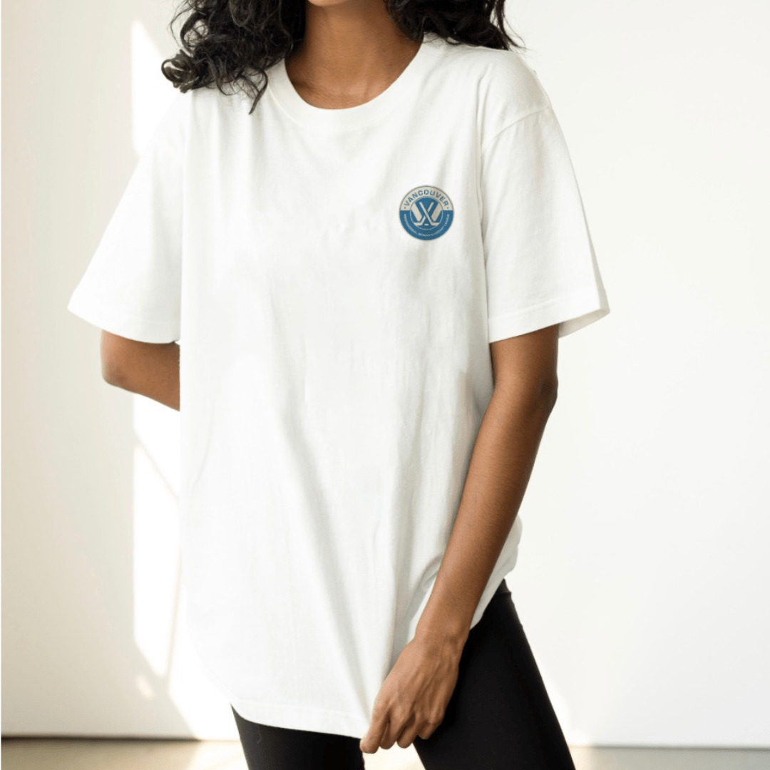 Vancouver Adult Line Change Arched Design Oversized T-Shirt - T-Shirt in White