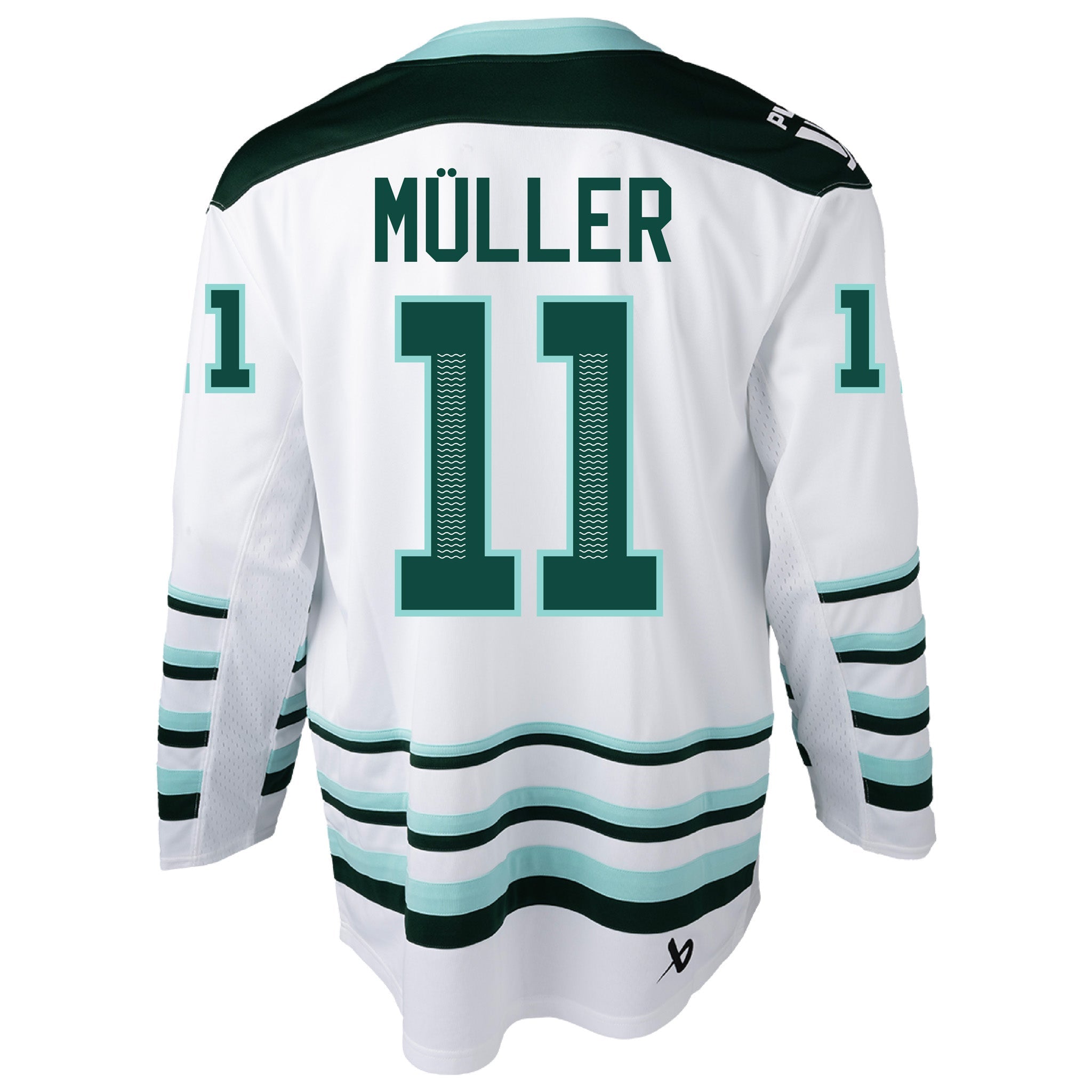 Adult Alina Müller Boston Fleet Bauer Replica Away Jersey in white back
