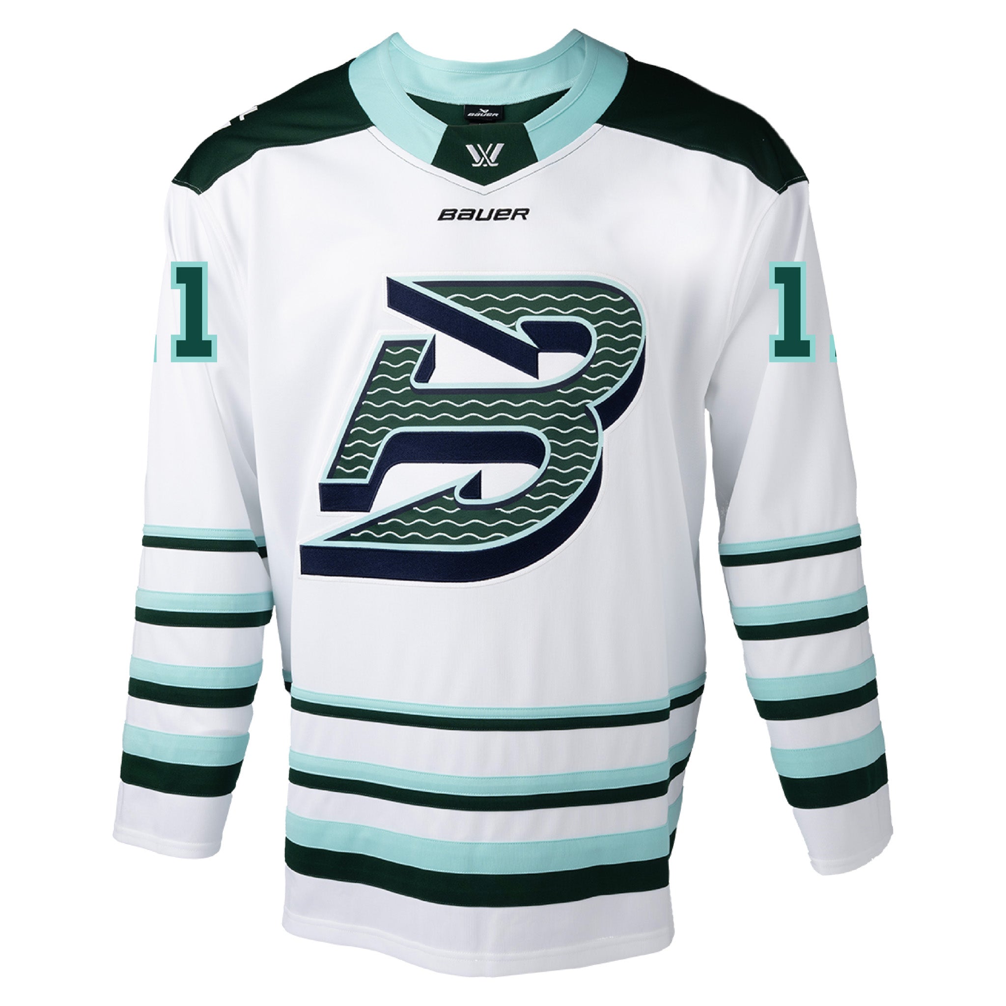 Adult Alina Muller Boston Fleet Bauer Replica Away Jersey in white front