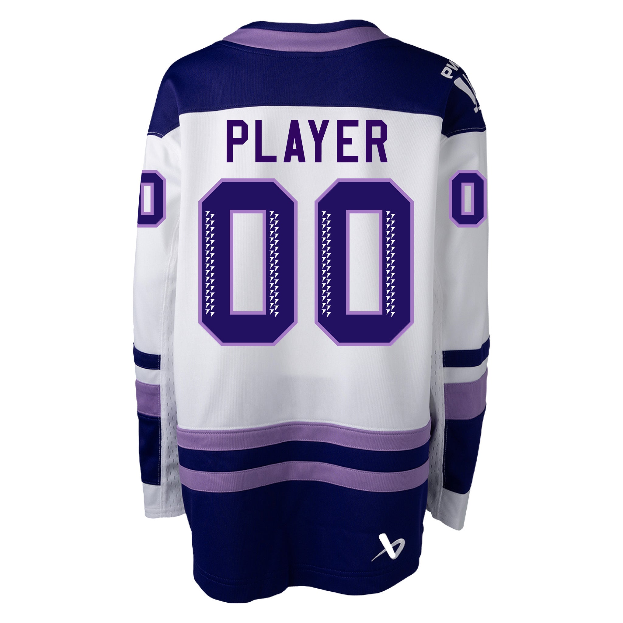 Adult Minnesota Fleet Player Roster Bauer Replica Away Jersey in white back