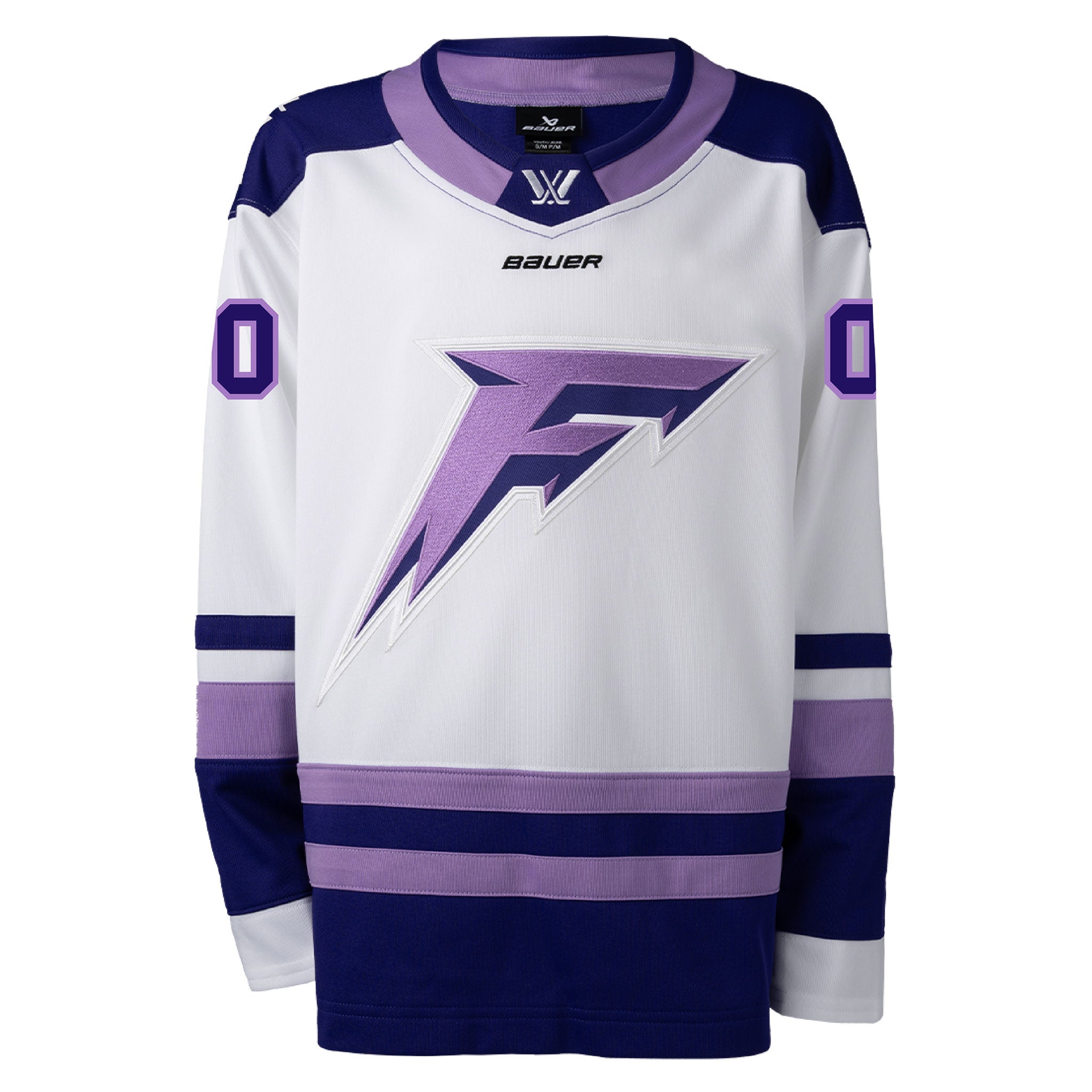 Adult Minnesota Fleet Player Roster Bauer Replica Away Jersey in white front