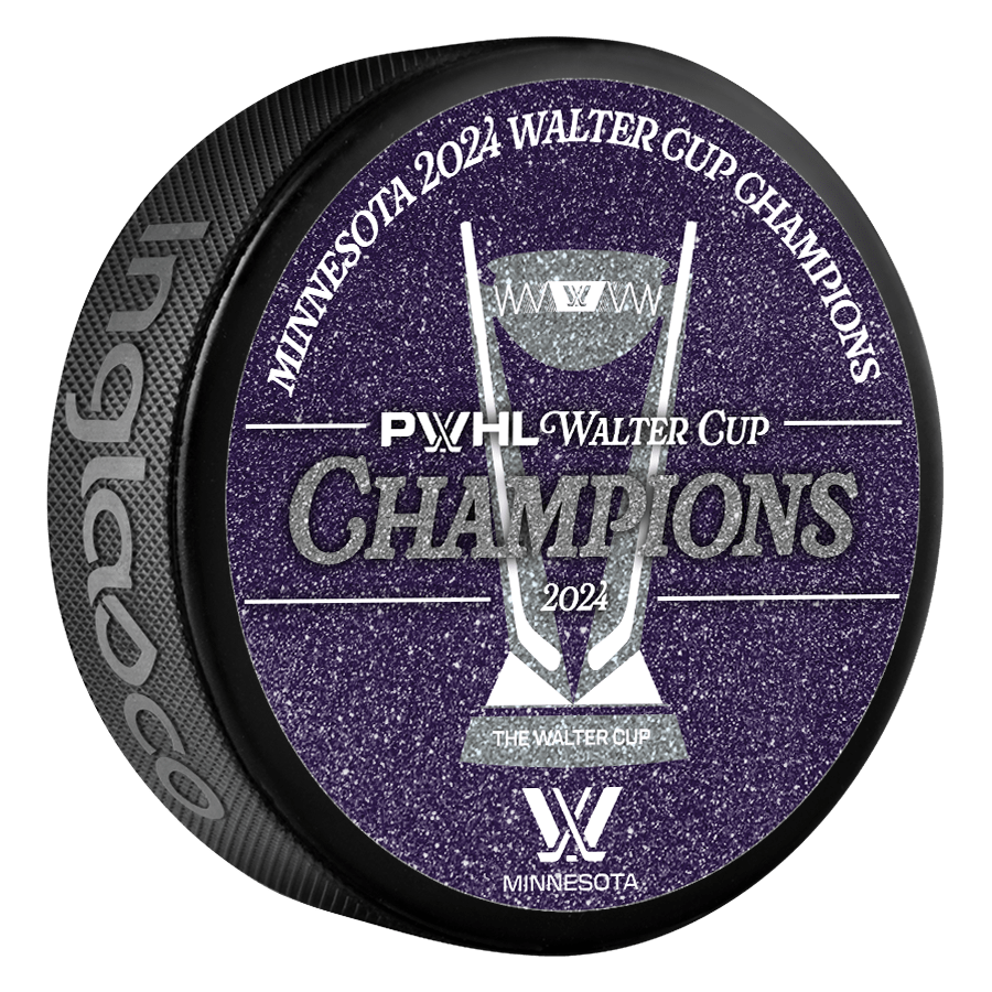 Minnesota PWHL Walter Cup Champions Glitter Puck - Pucks in Black