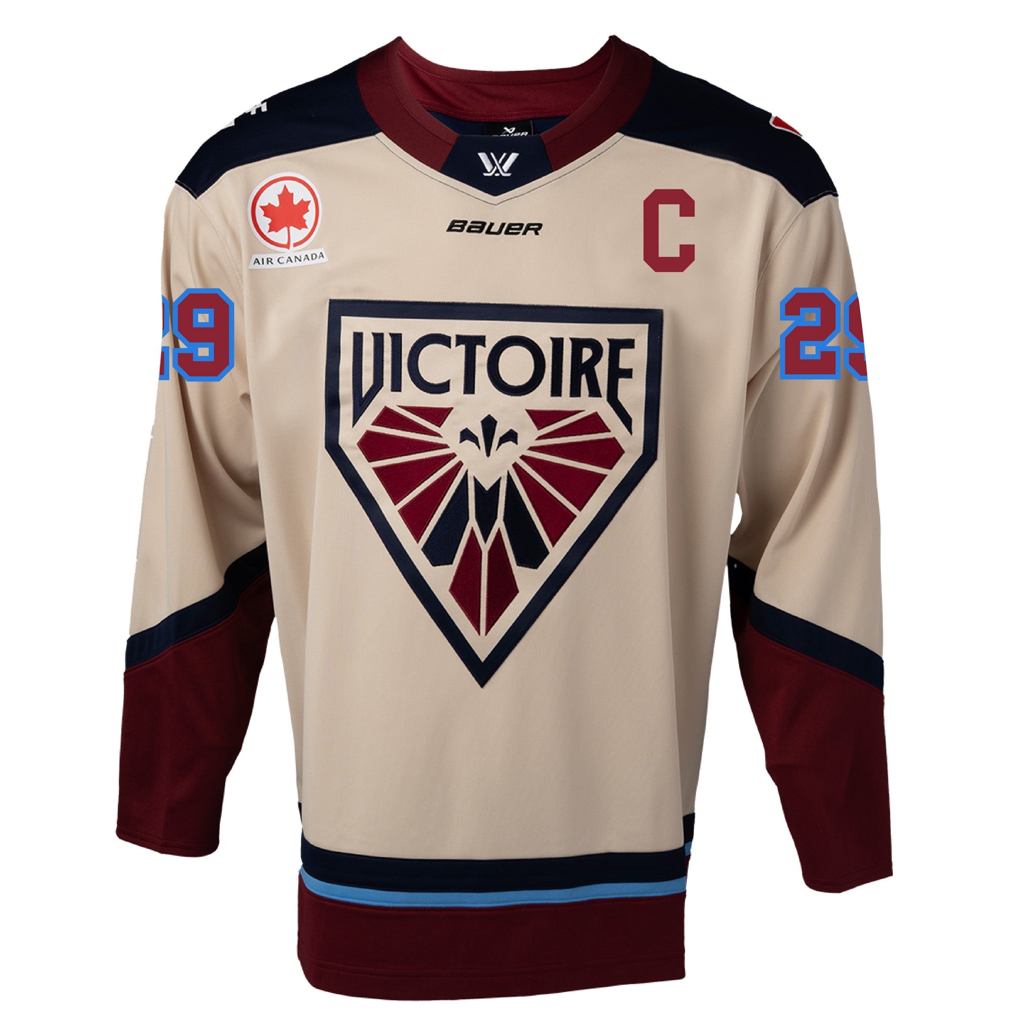 Adult Marie-Philip Poulin Montreal Victoire Adult Bauer Replica Jersey in cream front